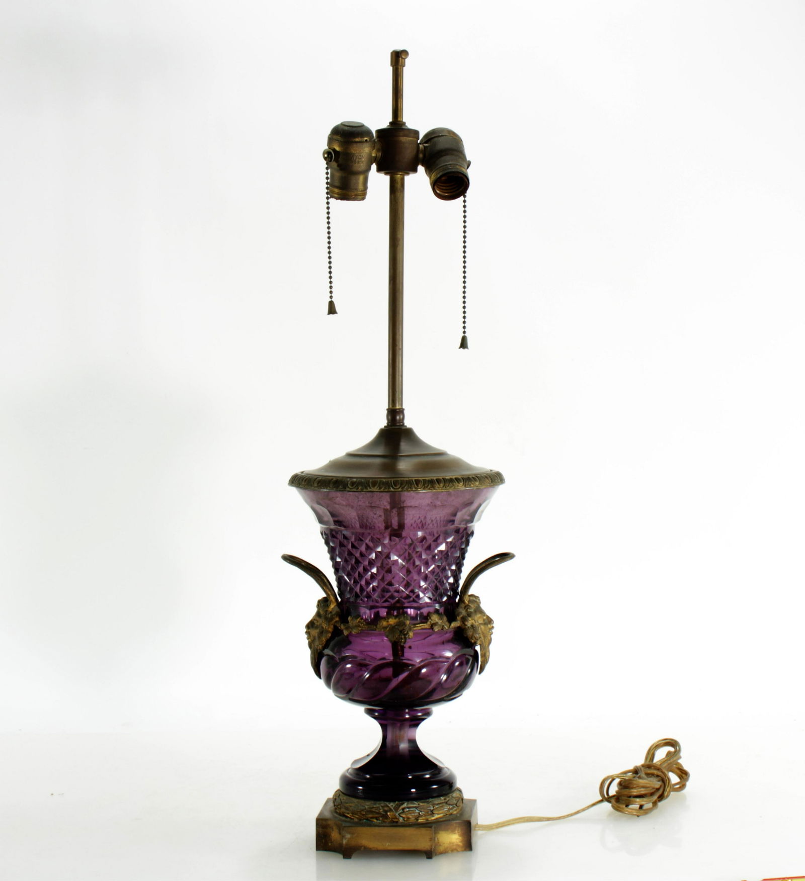 Amethyst Crystal Urn as Lamp, Possibly Baccarat (1 of 3)