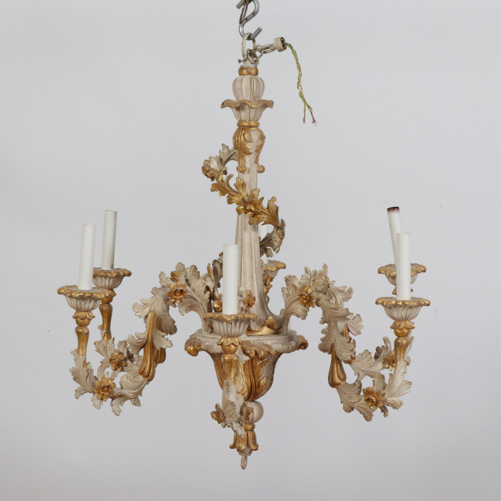 Rococo Style Parcel Gilt & White Chandelier (1 of 5)