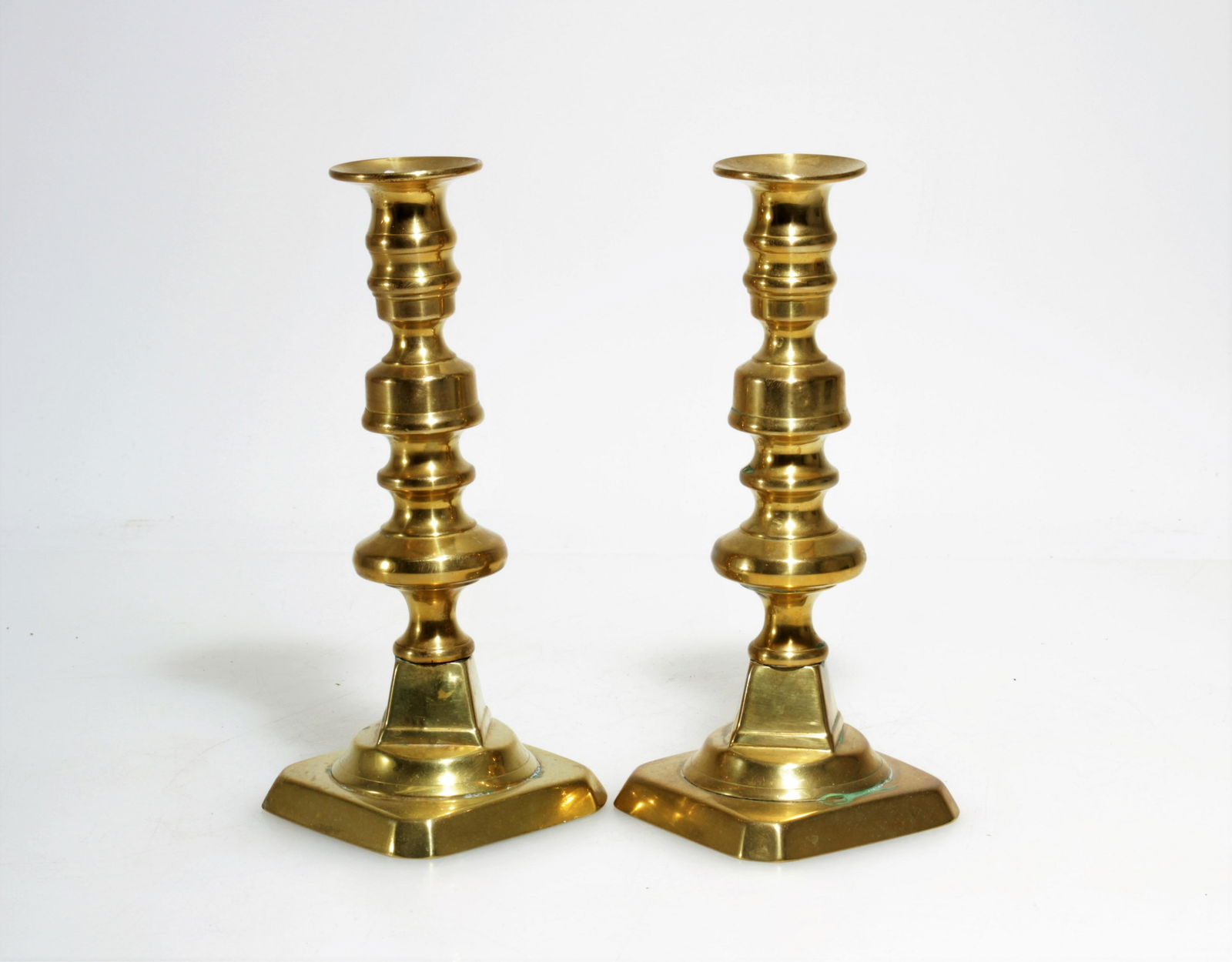 Pair Antique Brass Candlesticks (1 of 3)