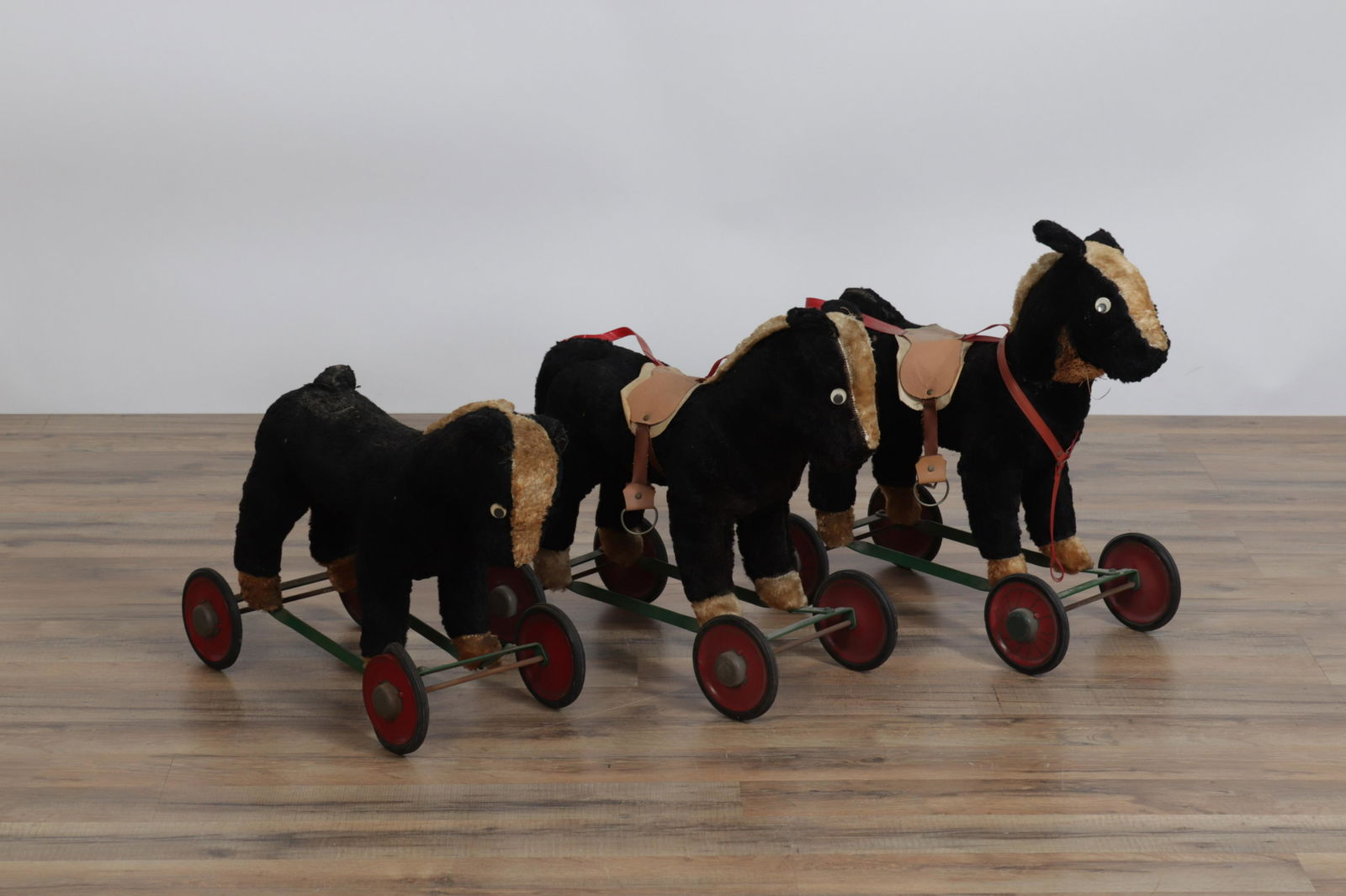 Steiff Style Antique Toy Wheeled Horses (1 of 6)