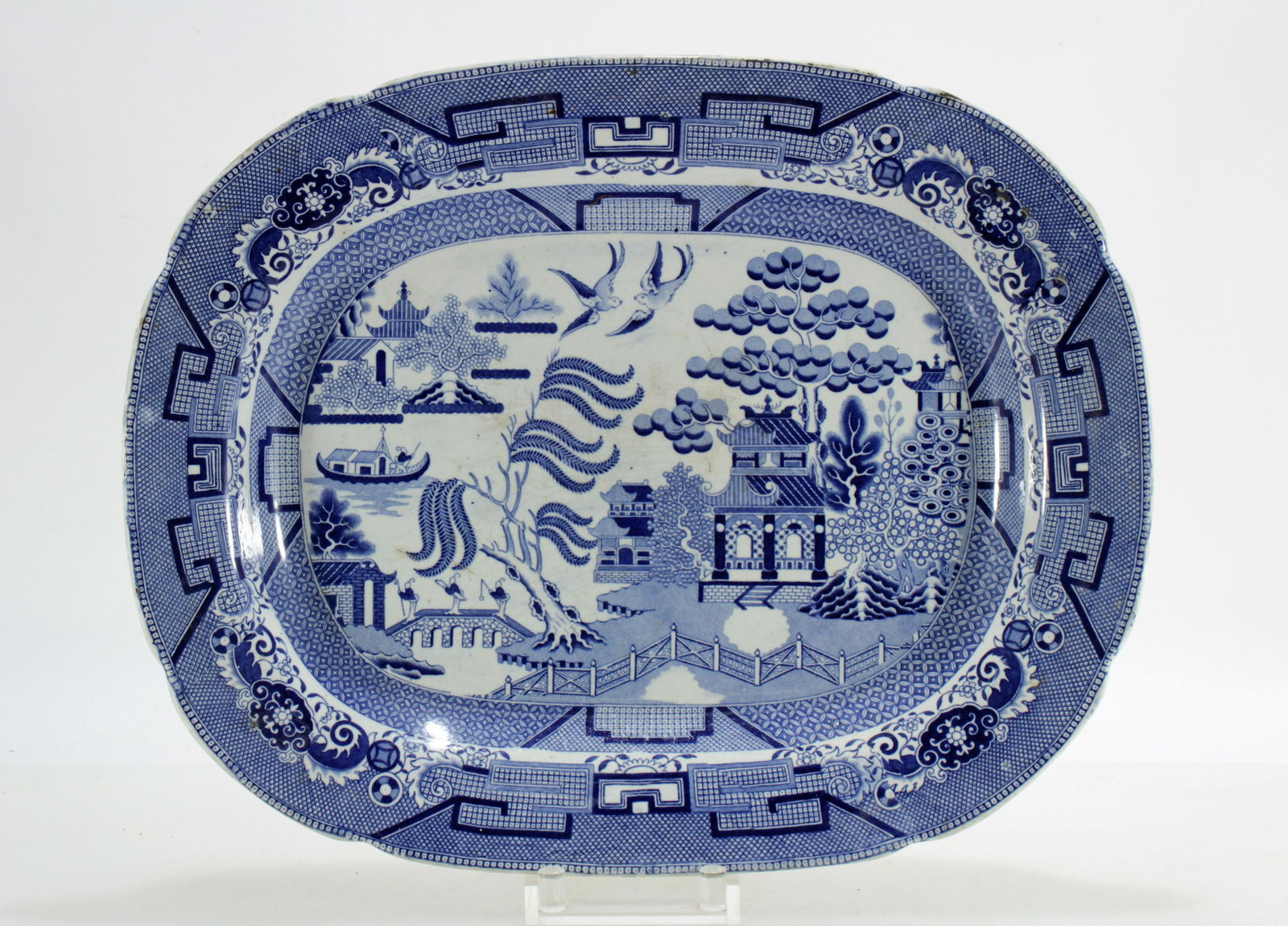 Blue and White Willow Ware Platter (1 of 5)