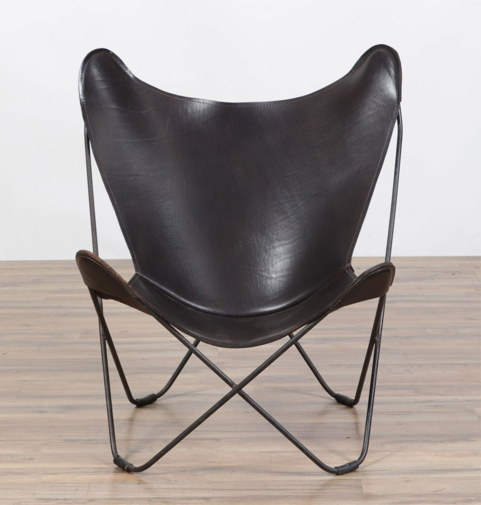 Butterfly Iron and Leather Sling Chair (1 of 4)