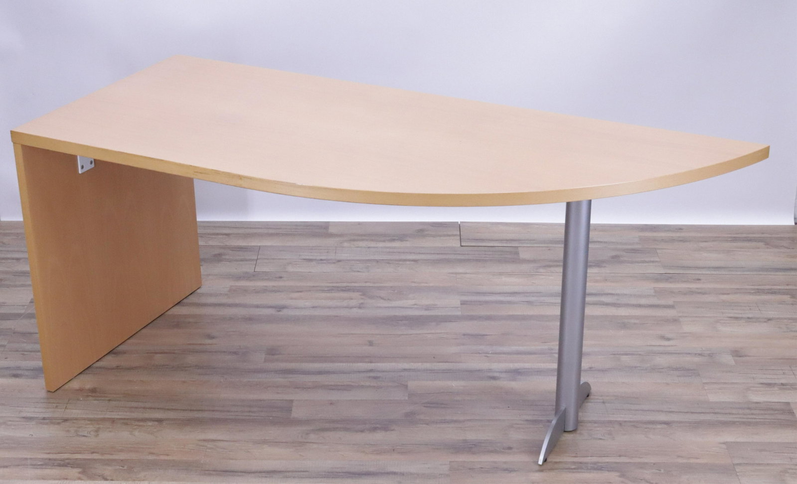 Contemporary Beechwood & Metal Desk: Contemporary Beechwood & Metal Desk Dimensions:29.25" H x 67" W x 28.25" D Property from a private modern collection.