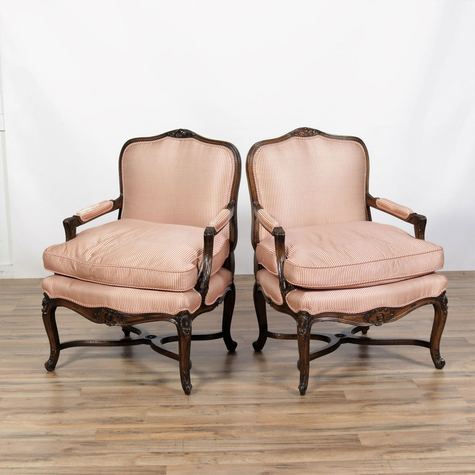 Pair Louis XV Style Beechwood Fauteuils (1 of 9)