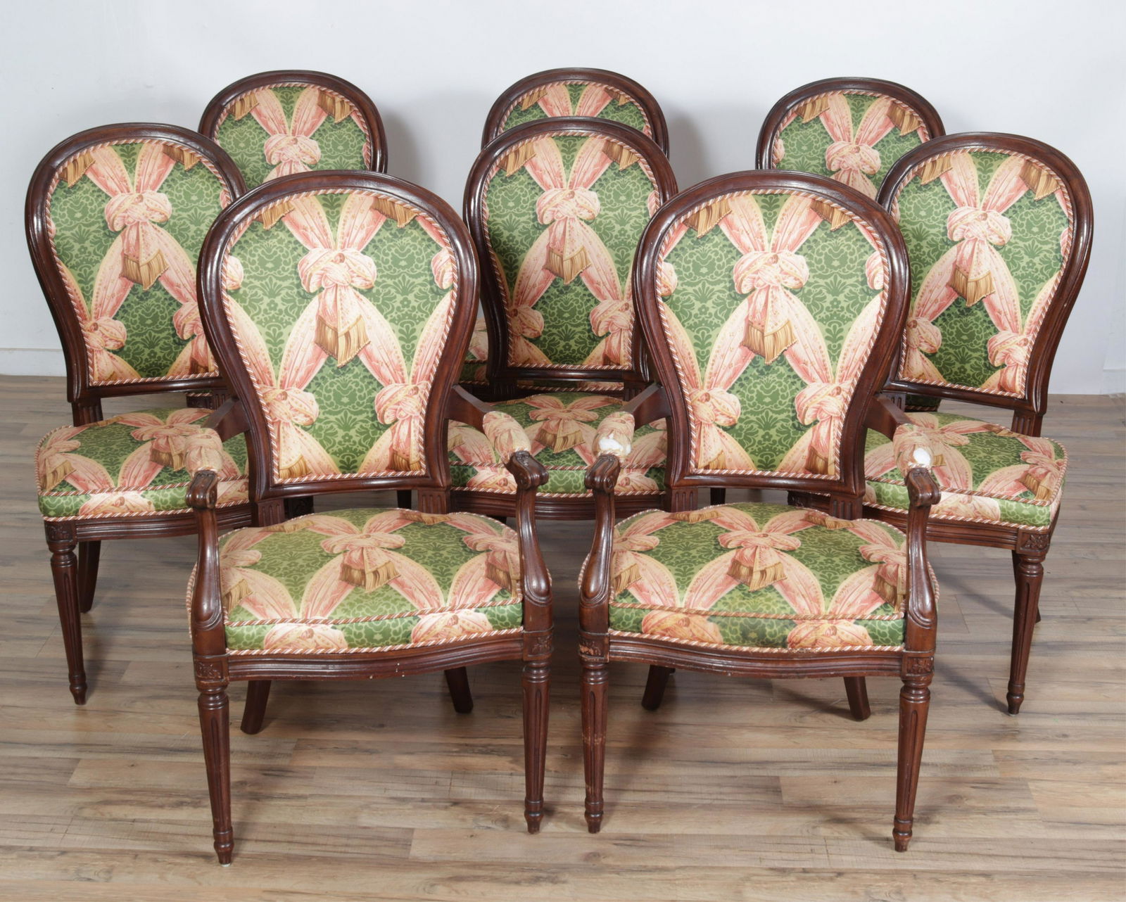 8 Louis XVI Style Mahogany Dining Chairs (1 of 9)