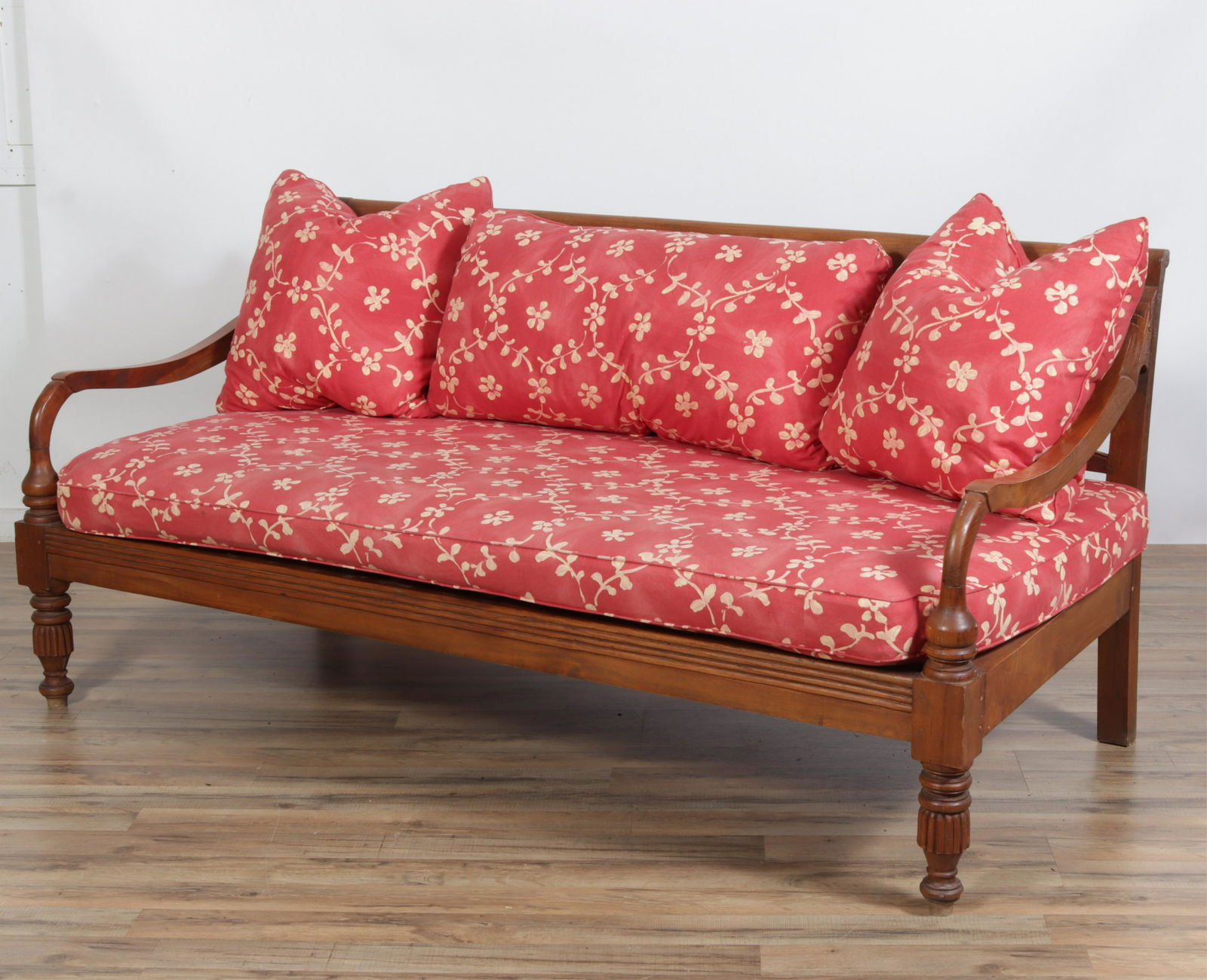 Regency Anglo-Indian Style Teak Settee (1 of 7)
