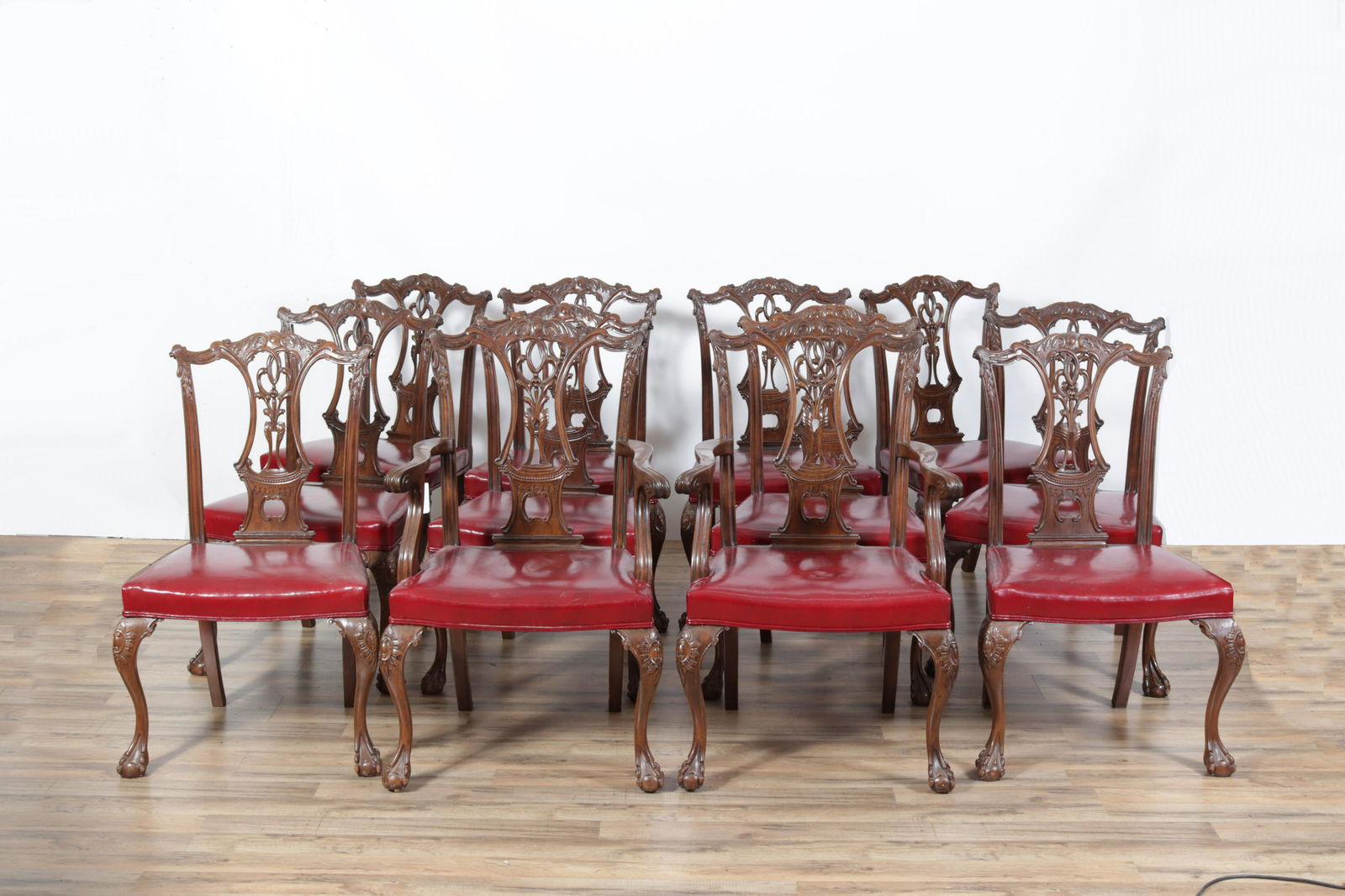 Set of Twelve Irish Chippendale Dining Chairs (1 of 13)