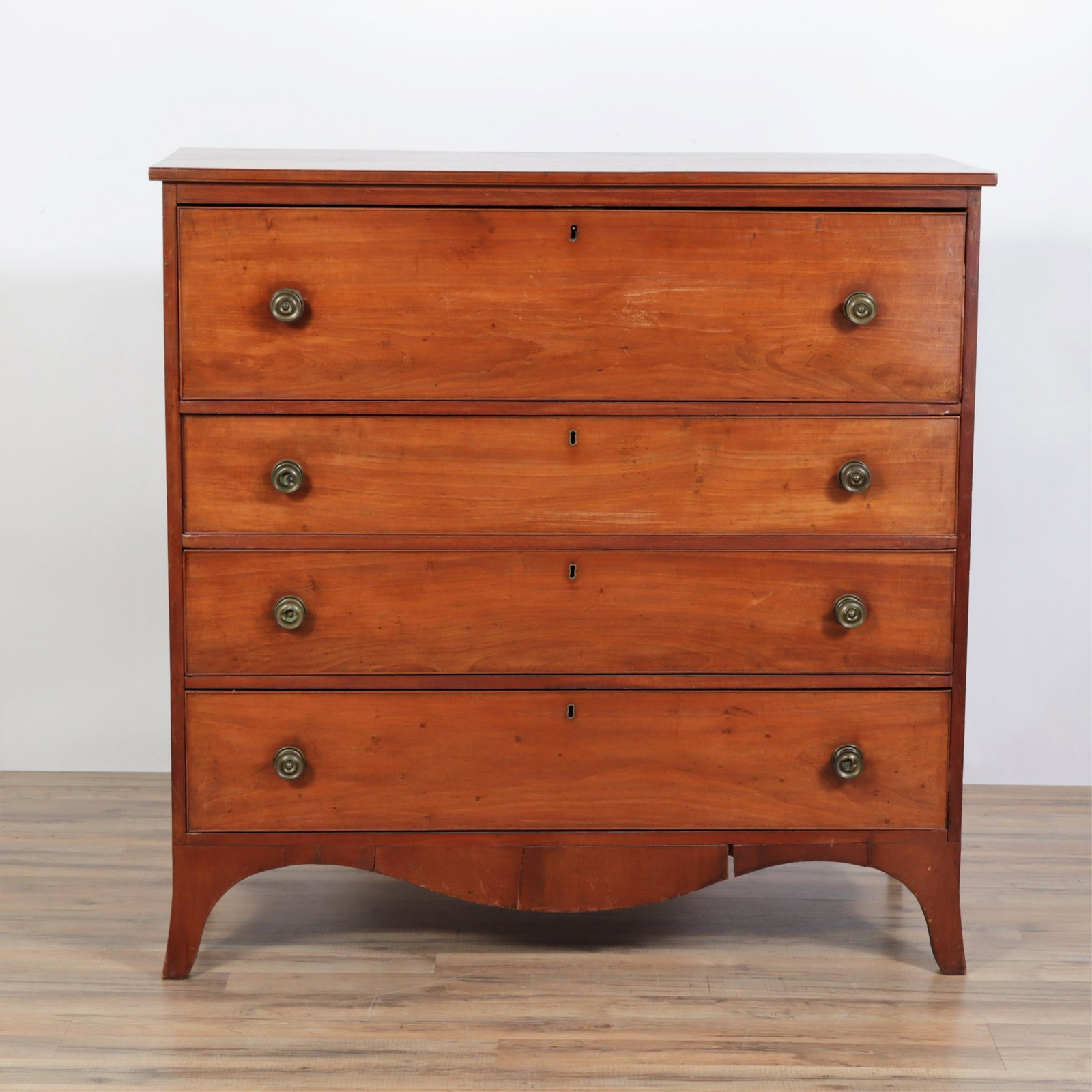 Federal Inlaid Secretary Chest of Drawers, 19 C.: Federal Inlaid Mahogany Secretary Chest of Drawers, early 19th C. Dimensions:46.75" H x 47.25" W x 22.5" D Property from the Collection of Scott Newman & Gregory Long.