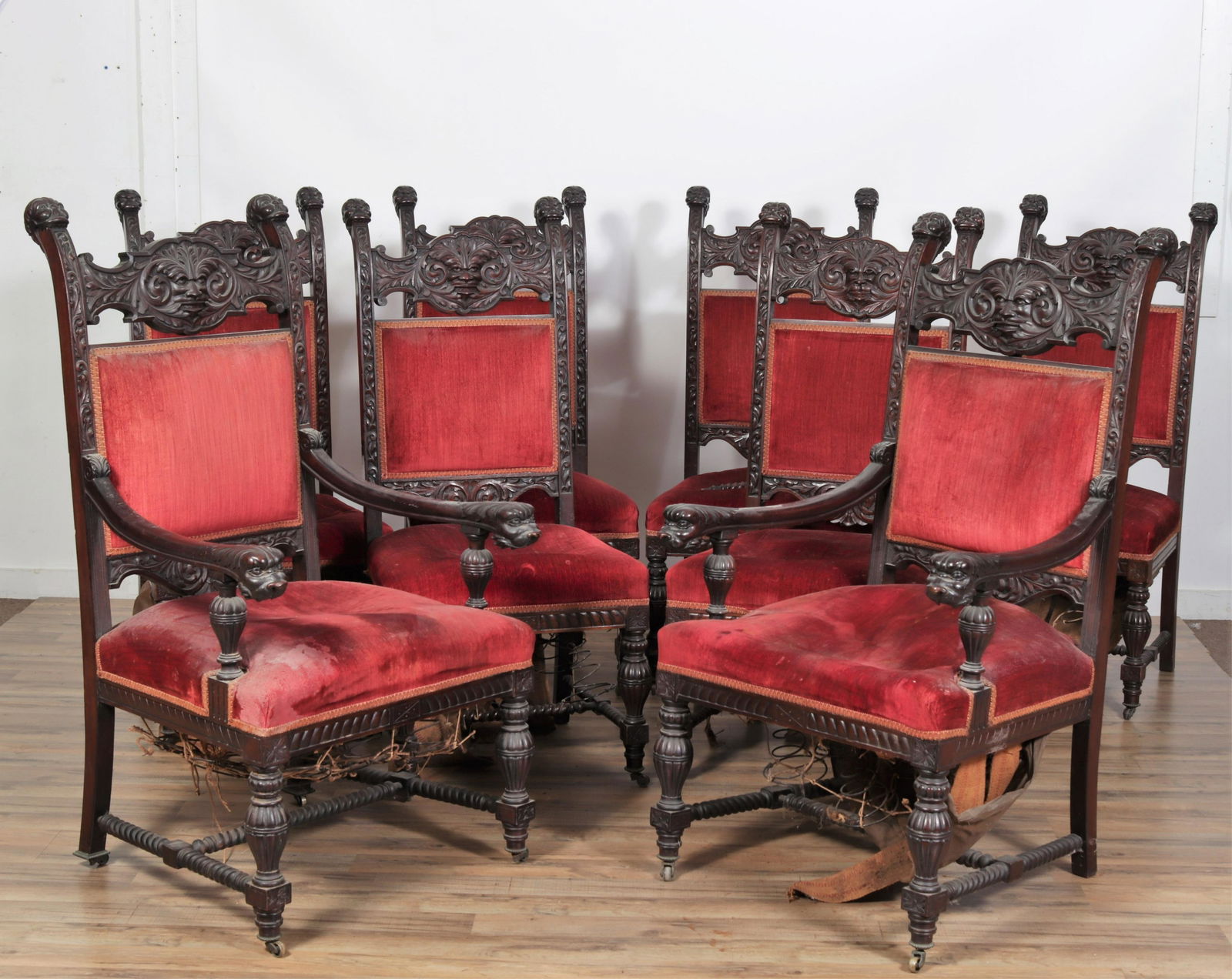 8 Horner Style Mahogany Dining Chairs, 19th C. (1 of 16)