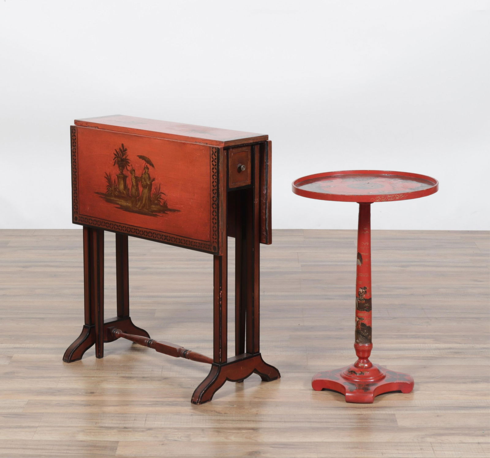 Scarlet Lacquer & Chinoiserie Tables (1 of 11)