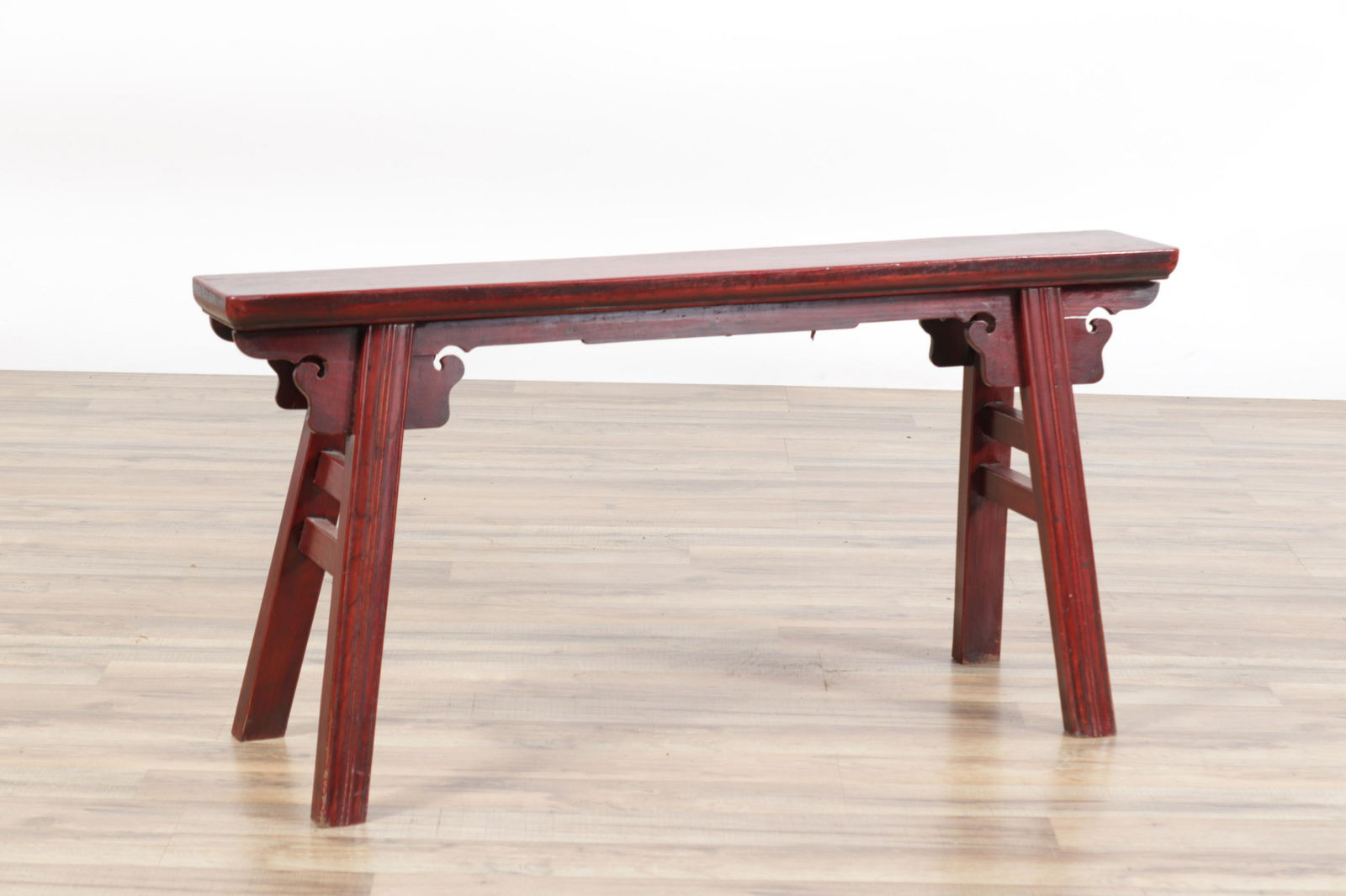 Chinese Red Stained Elm Bench (1 of 5)