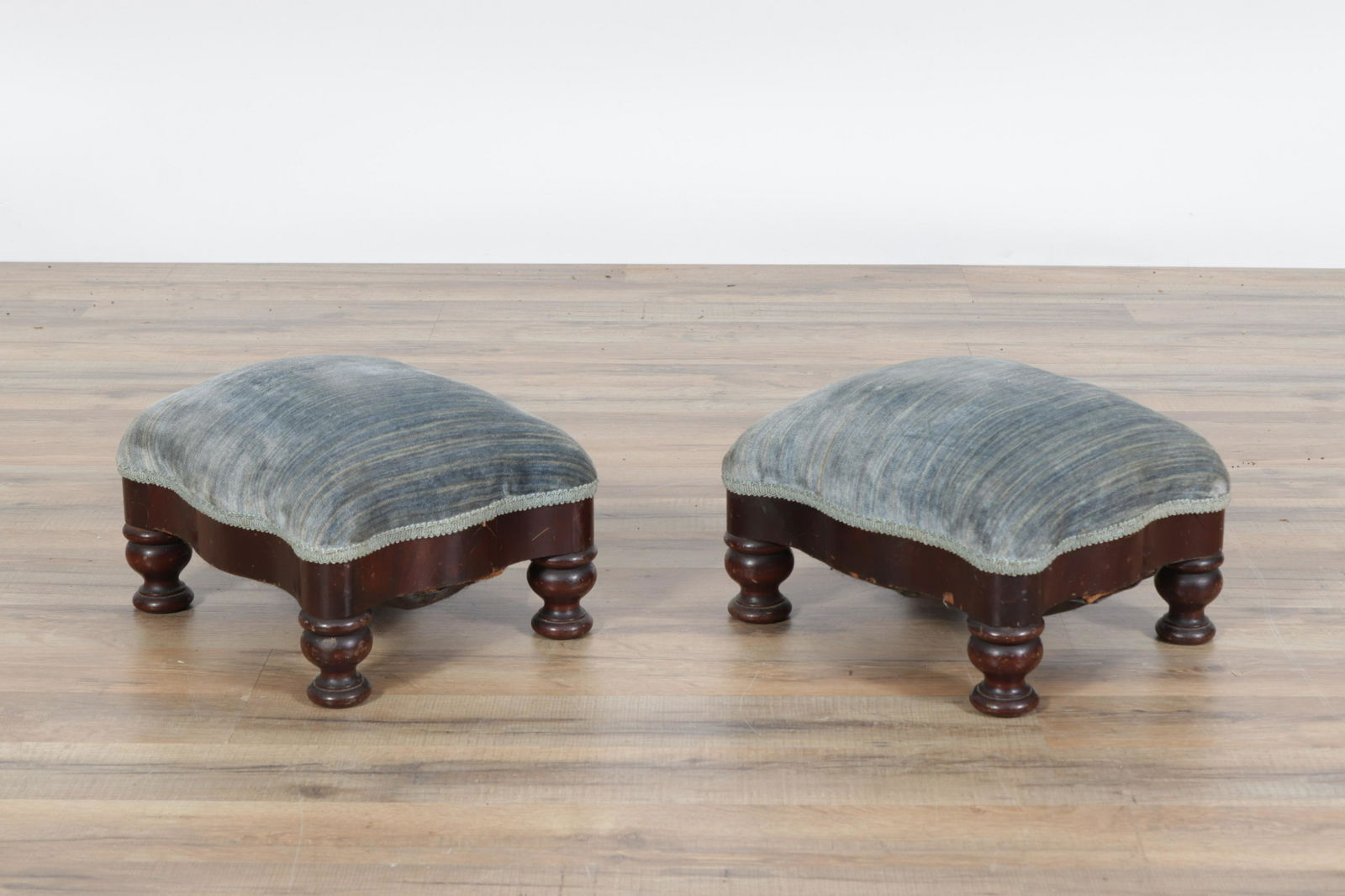 Pair Victorian Mahogany Footstools, 19th C. (1 of 3)