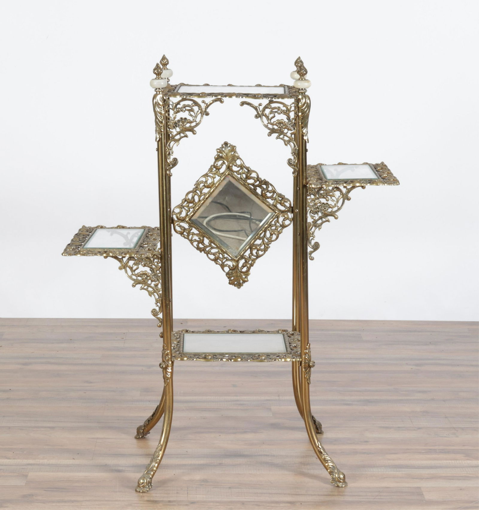 Bradley & Hubbard Style Cast Brass & Onyx Etagere (1 of 3)