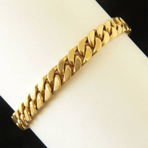 UnoAErre 18k Yellow Gold Curb Link Bracelet (0039) on Jun 16, 2022 Litchfield Auctions in CT