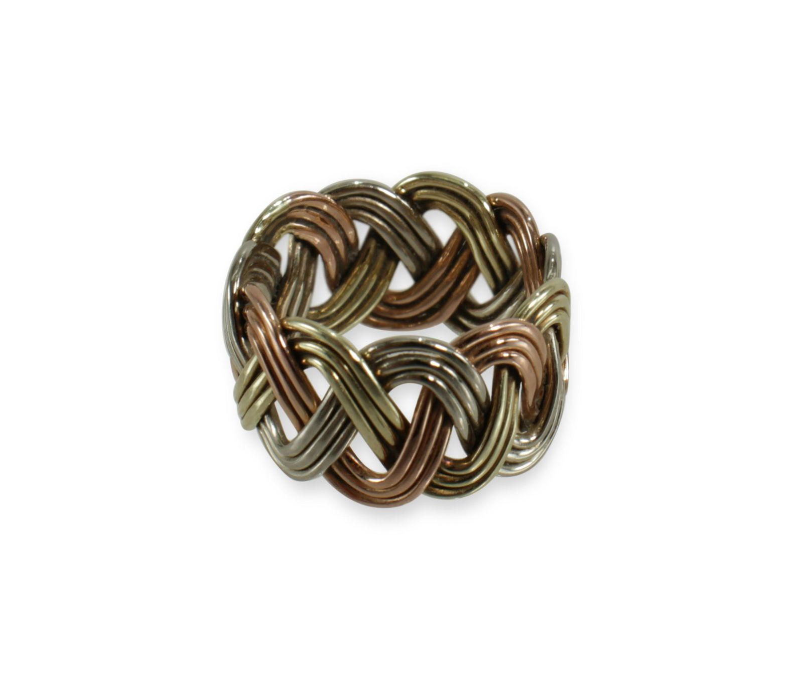 14K Tricolor Braided Ring (1 of 3)