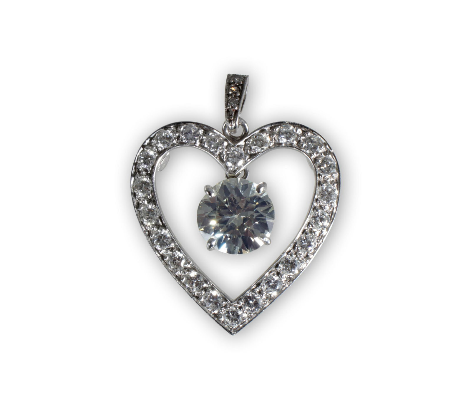 3.65 ct Diamond Heart Shaped Pendant (1 of 3)