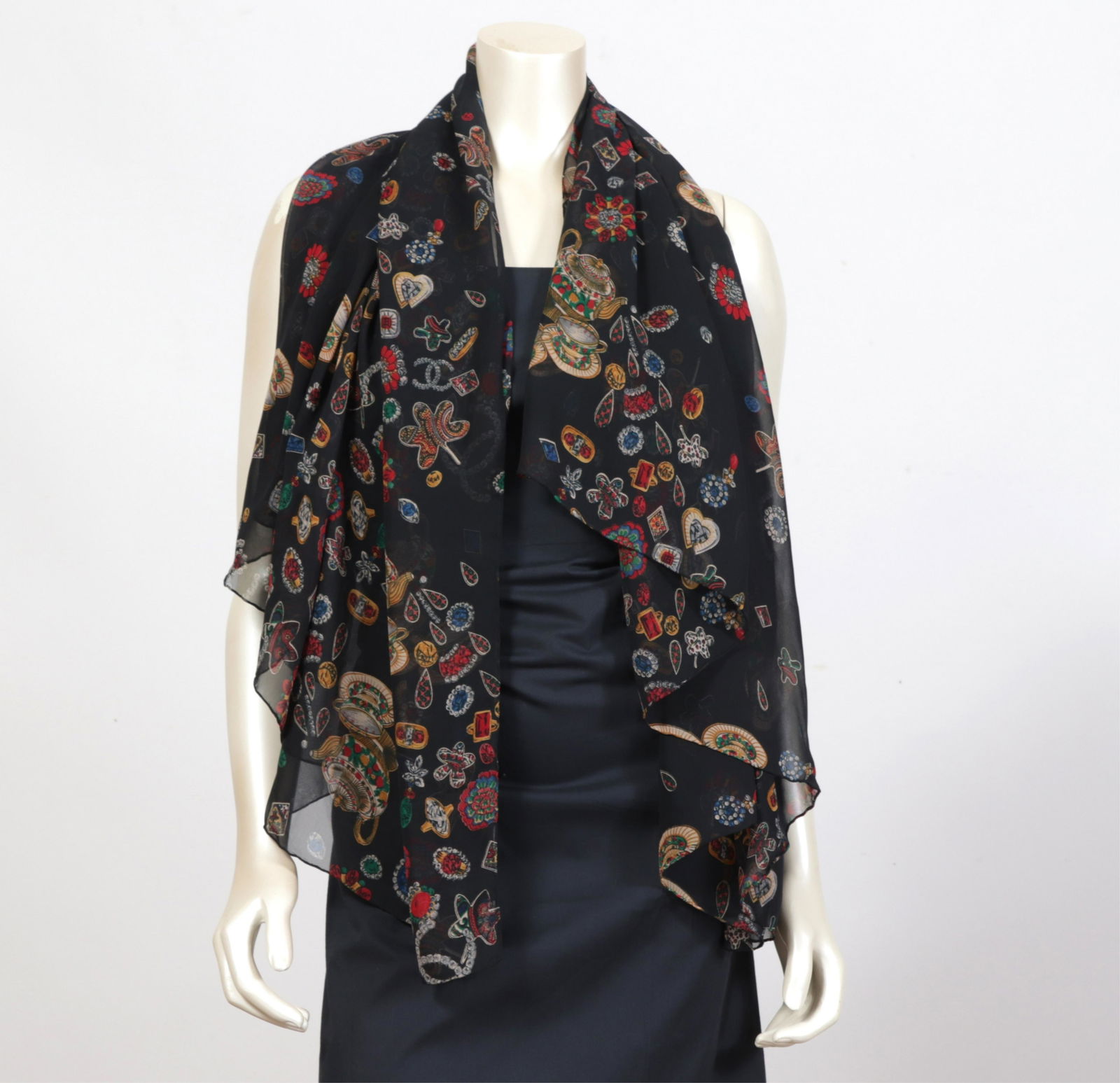 Vintage Chanel Sheer Silk Scarf (1 of 4)