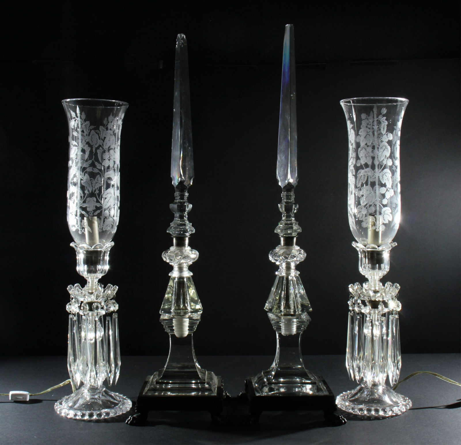 Pair Regency Style Bronze & Glass Obelisks, Luster (1 of 9)