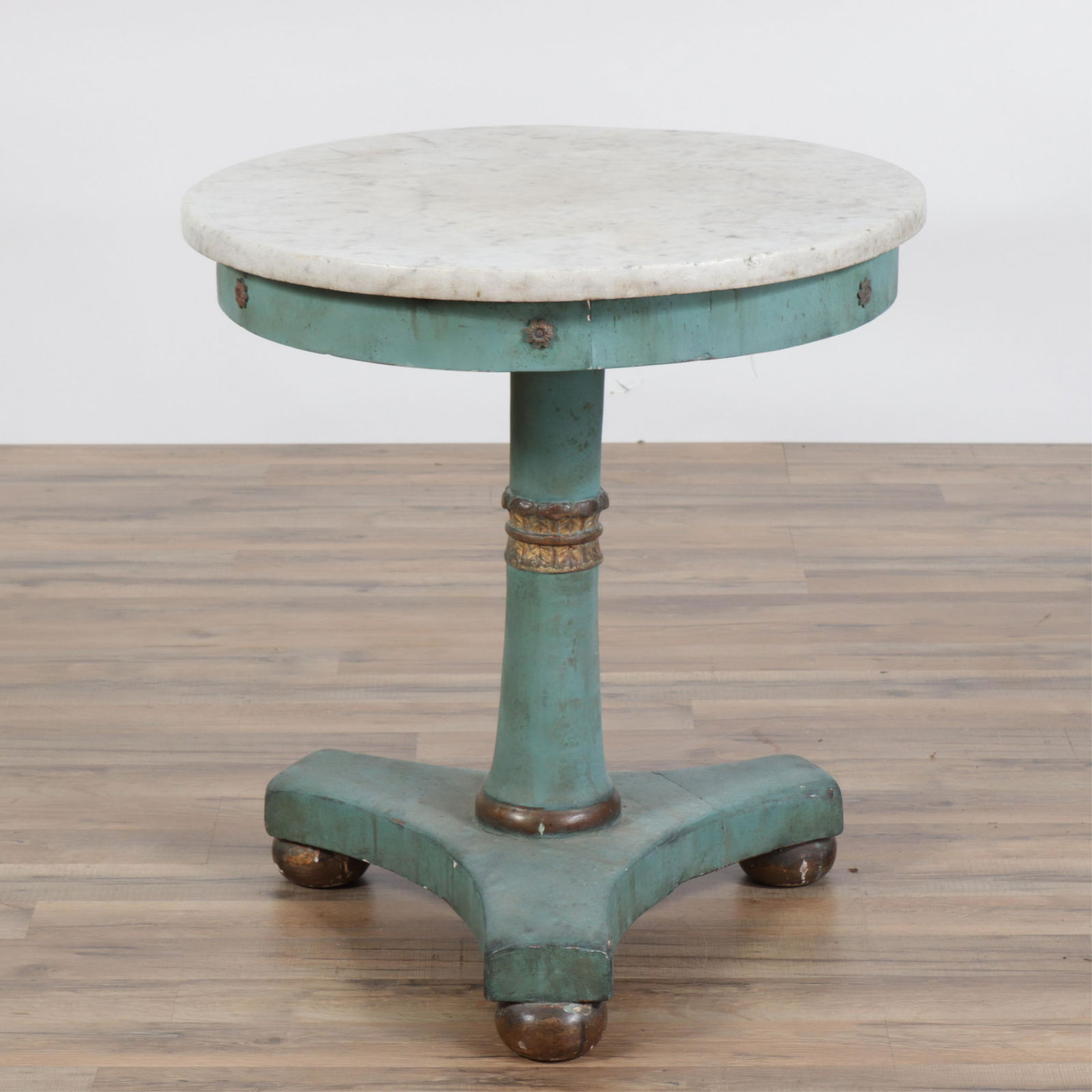 Empire Style Wood and Marble Pedestal Table (1 of 7)