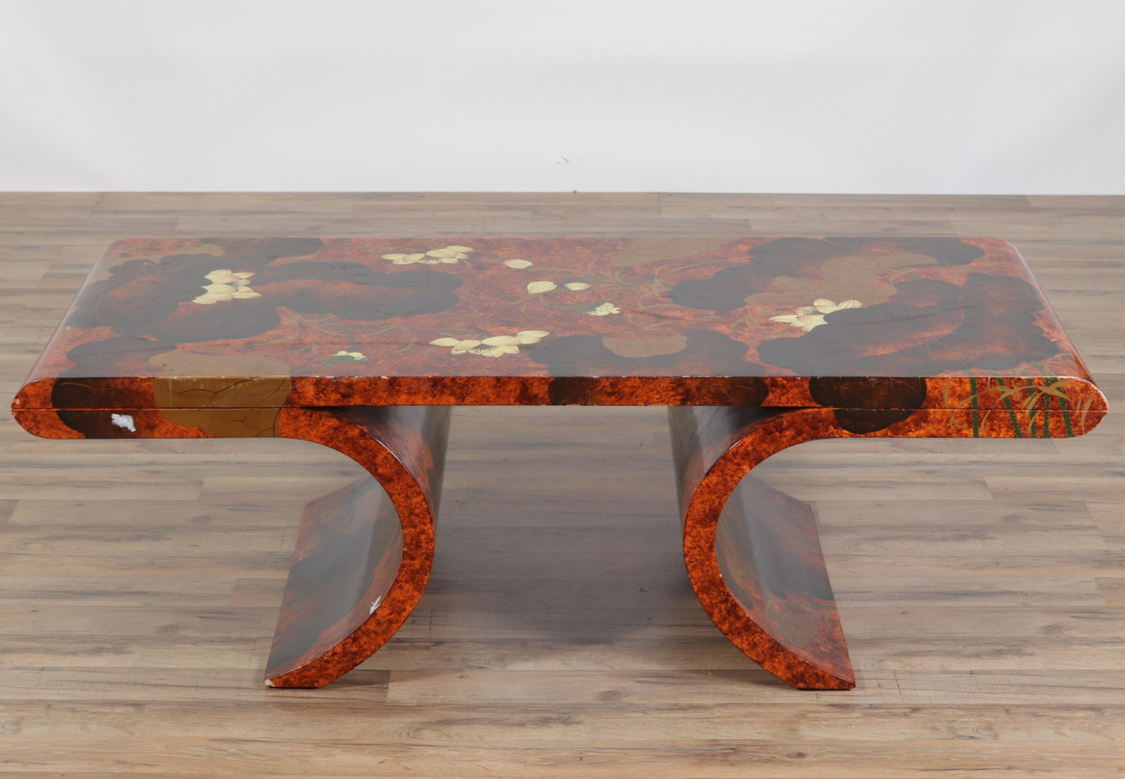 Southeast Asian Faux Tortoise Shell Coffee Table: Southeast Asian Faux Tortoise Shell Coffee Table Dimensions: 18.25" H x 57" W x 24" D