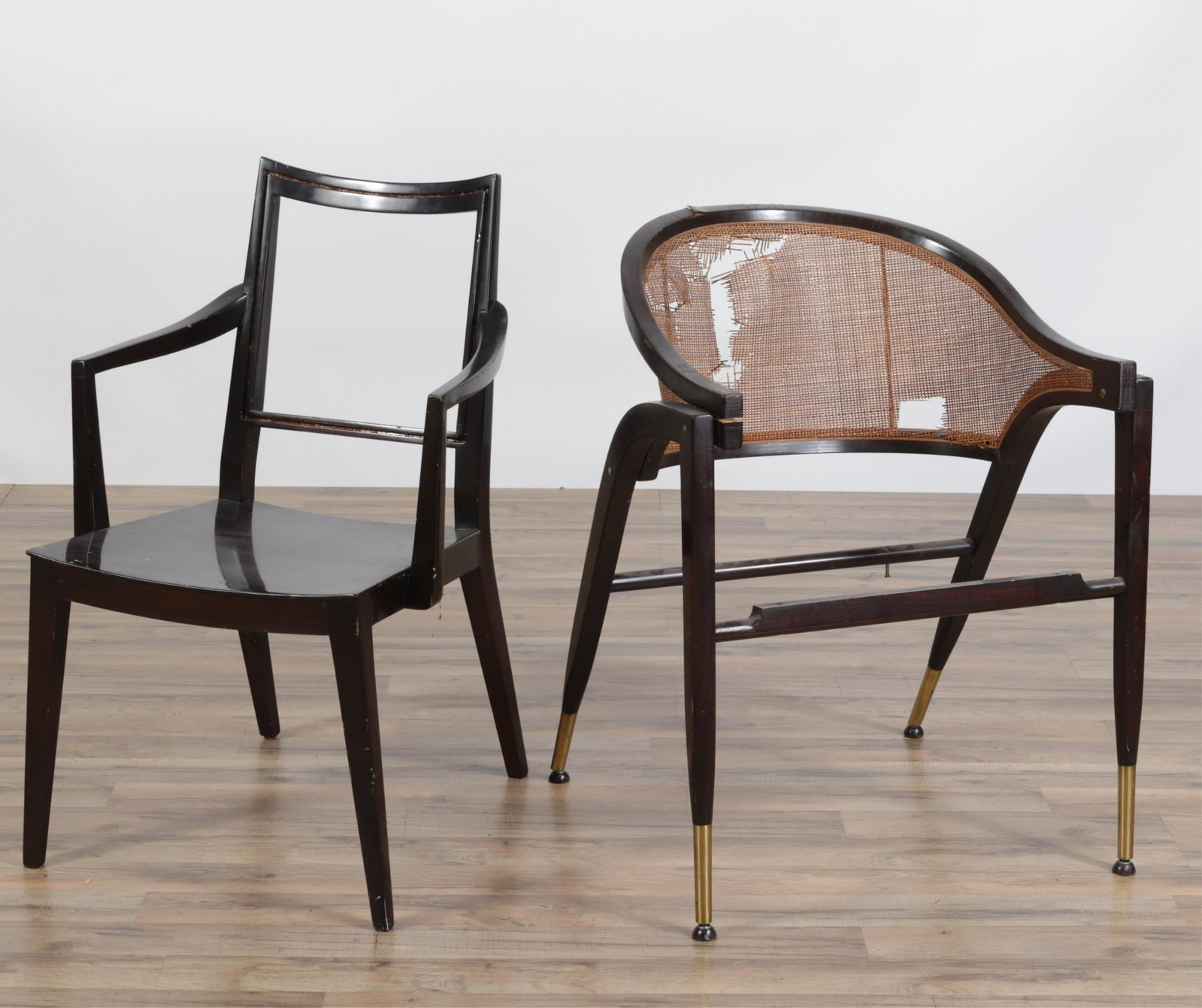 2 Edward Wormley for Dunbar Armchairs, c.1950: 2 Edward Wormley for Dunbar Armchairs, circa 1950 Dimensions: 31.5" H x 24.5" W x 22.5" D