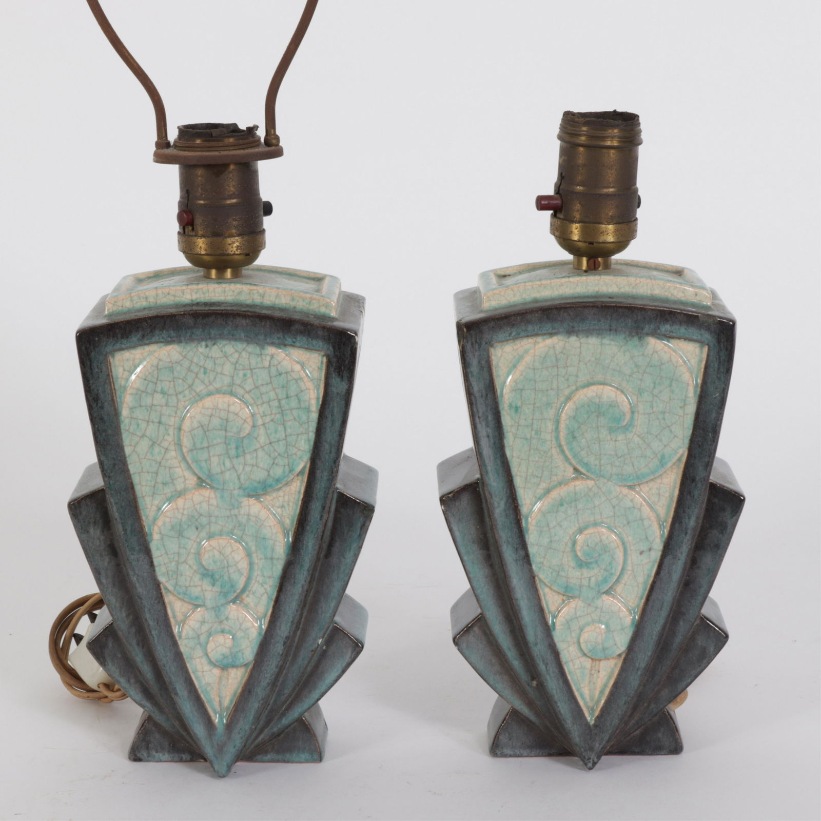 Pair Art Deco Ceramic Lamps, Guhl (1 of 9)