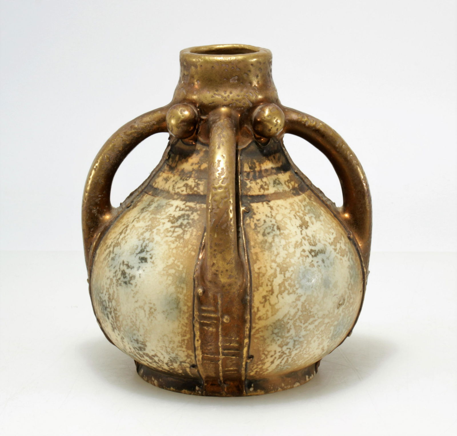 Amphora Gilt Ceramic Vase, Late 19th C. (1 of 3)