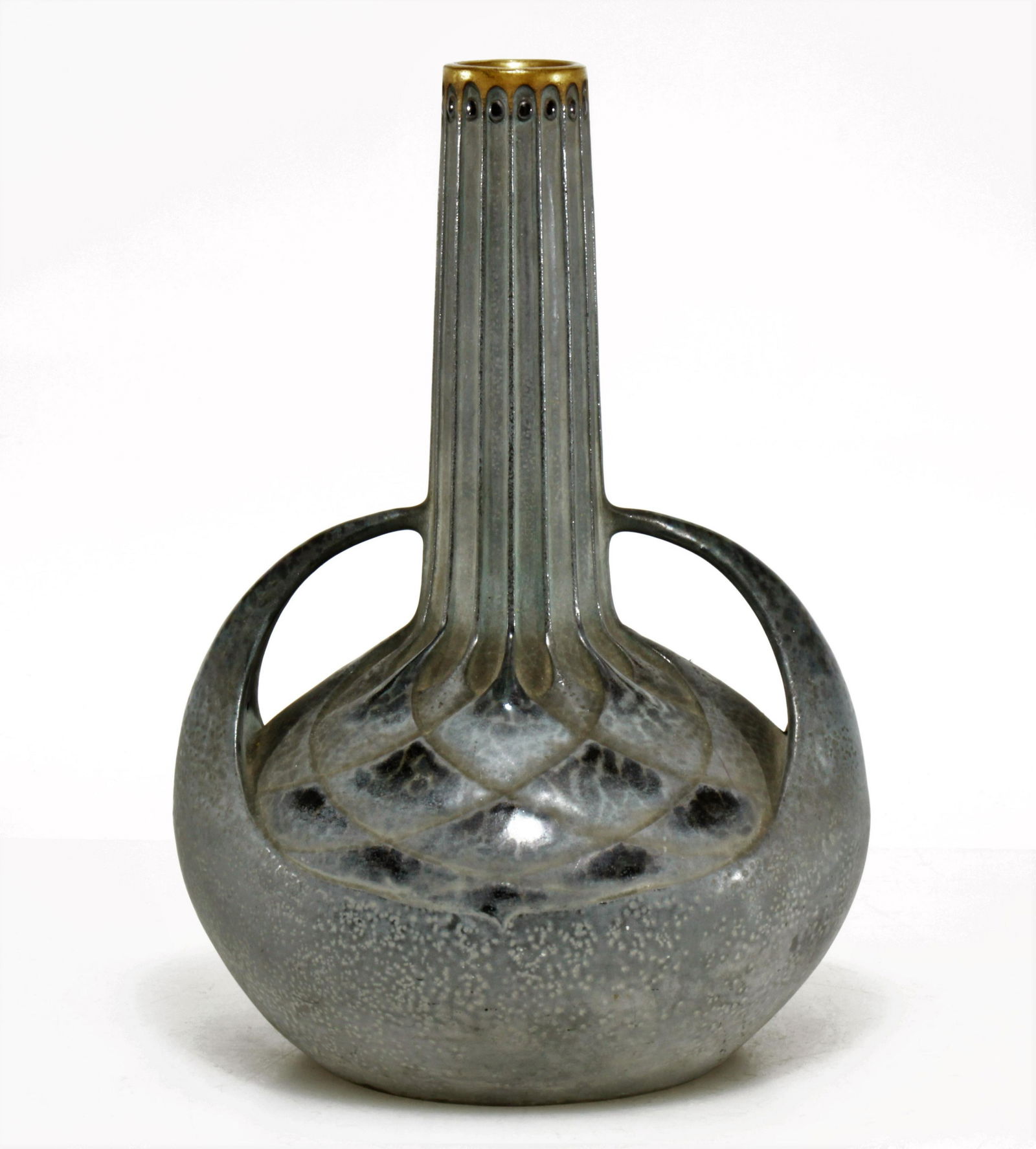 Paul Dachsel - Gilt Grey Ground Vase, 1900 (1 of 4)