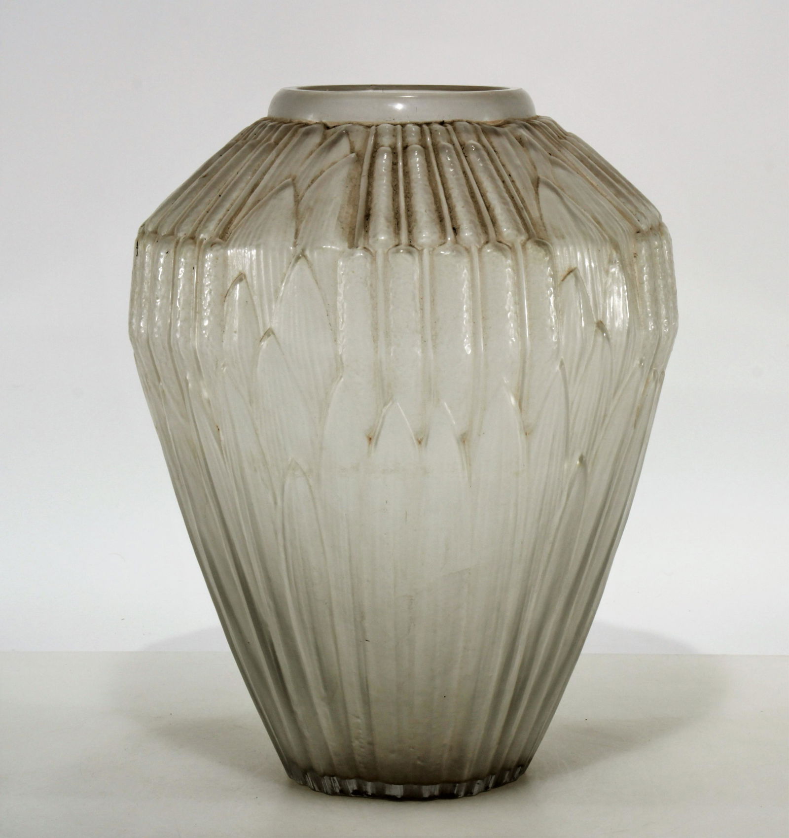 A. Hunnebelle - Molded Glass Cattail Vase, 1930 (1 of 4)