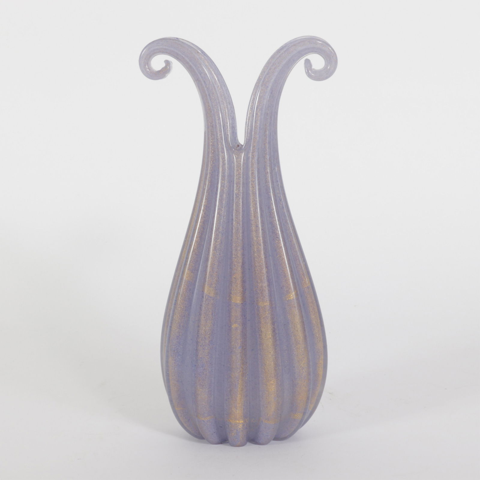 Ercole Barovier - Gilt Purple Ribbed Vase, 1950 (1 of 4)