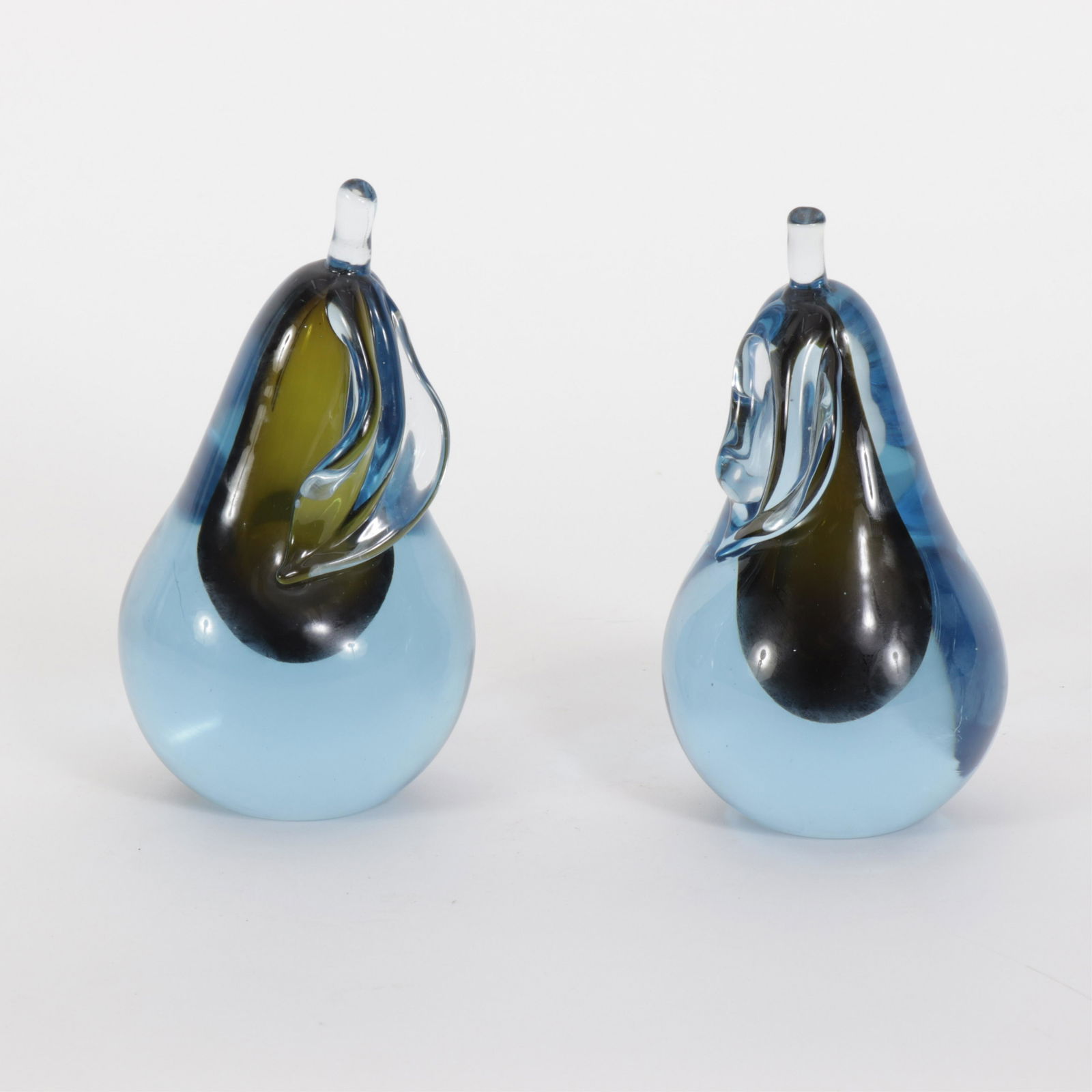Antonio Da Ros/Cenedese - Blue Glass Pears, 1960: Antonio Da Ros / Cenedese 2 Blue Glass Pears, circa 1960, signed CenedeseDimensions: 9" H Property from the Estate of John 'Parker' Prindle, Jr., Boston, MA.