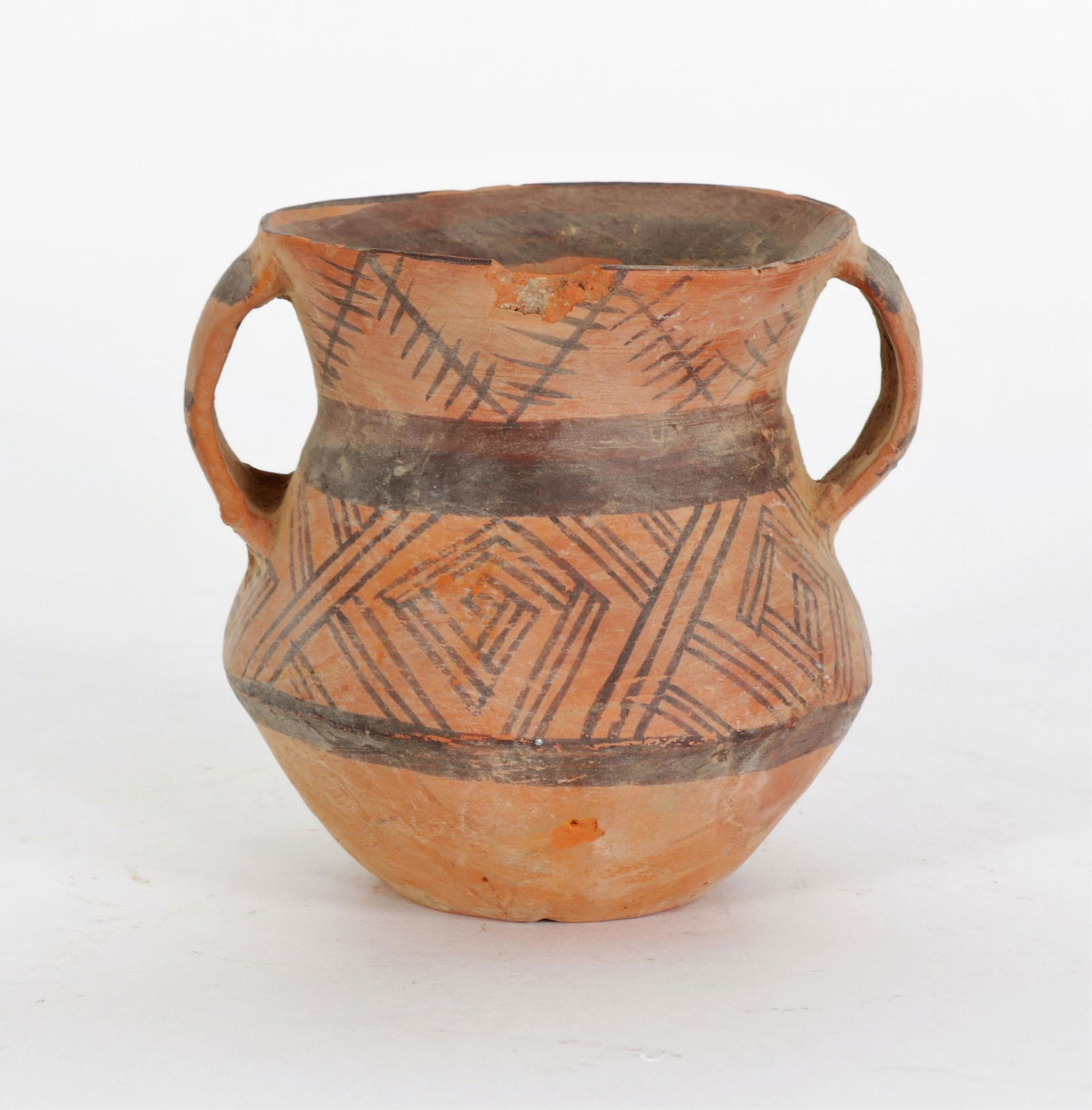 Chinese Neolithic Period Ceramic 2-Handled Vase (1 of 4)