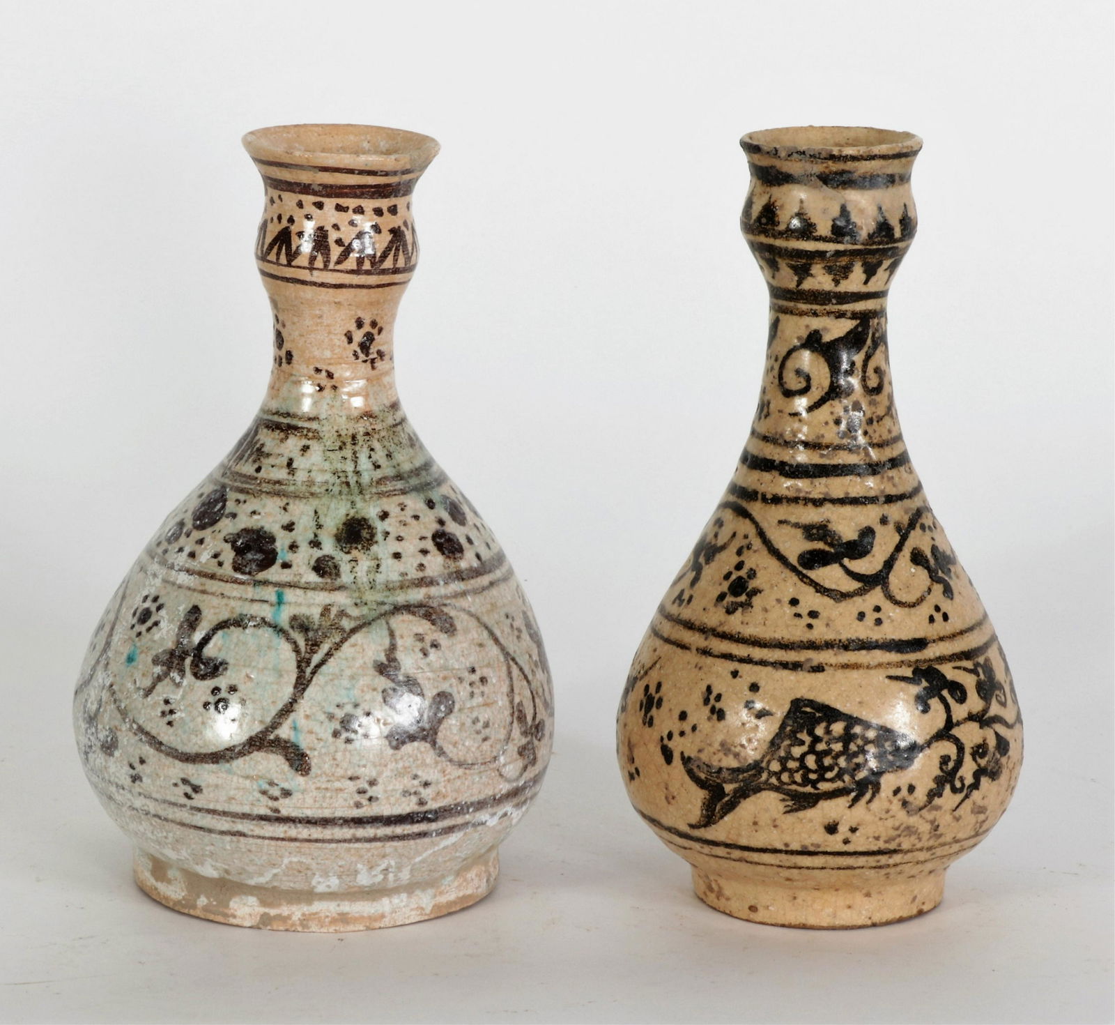 2 Persian Ceramic  Vases, 19th C. (1 of 4)