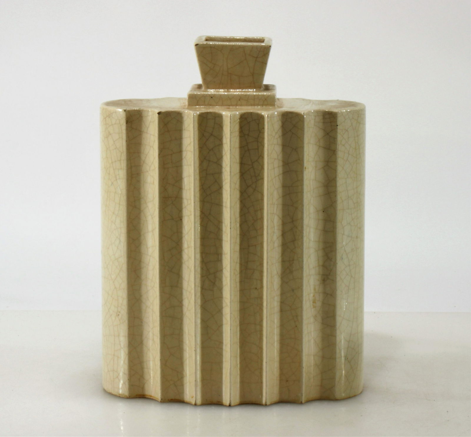 Robert Lallemant - Cream Crackle Glaze Vase (1 of 3)
