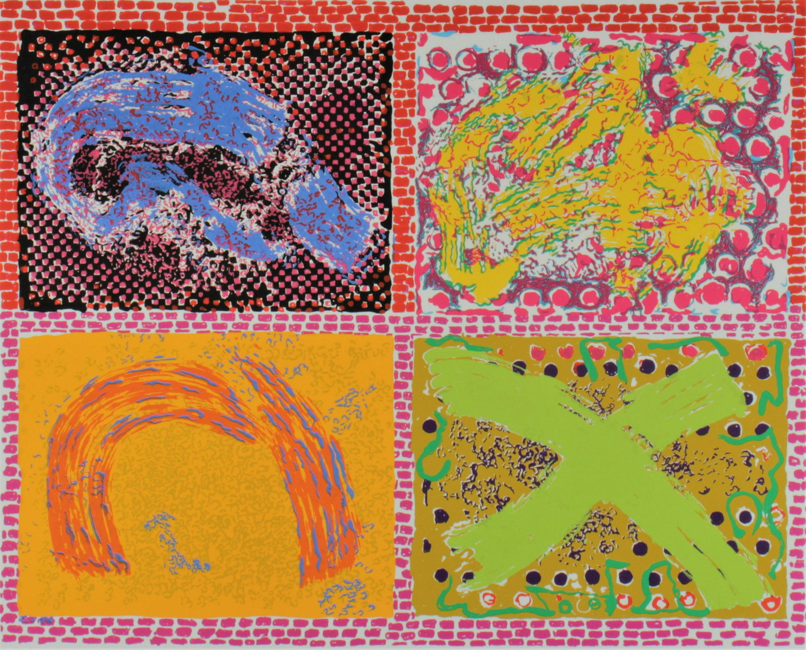 Nancy Graves - Lincoln Center, Community Holiday: Nancy Graves (American, 1940 - 1995). Lincoln Center, 10th Annual Community Holiday Festival. Color screenprint on wove paper, 1980. Signed, dated and numbered 62 of 144 in graphite. Published by the 