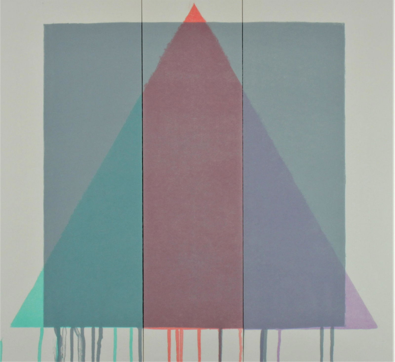 Richard Smith - Three of A Kind: Richard Smith (British, 1931 - 2016). Three of a Kind, color screenprint. Signed in graphite lower right, edition 10 of 60, dated 1978. Blind stamp lower right. Dimensions: Sheet 28 x 30.5" (as displa