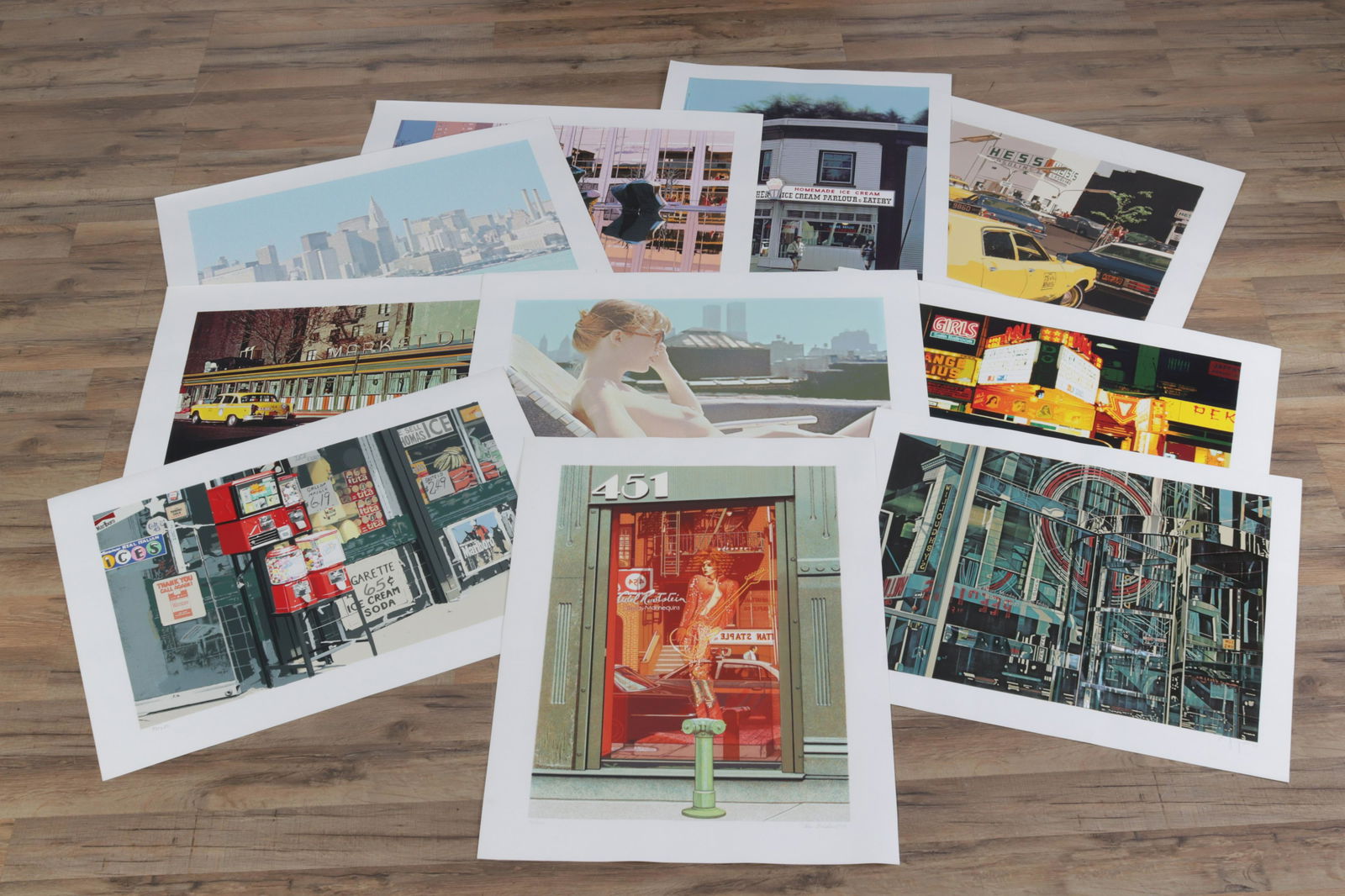 City-Scapes Portfolio, London Arts Inc.: City-Scapes Portfolio of 10 silkscreen published by London Arts, Inc. Including 10 screenprints on Somerset paper, each signed and numbered in pencil. Artists include John Baeder, Charles Bell, Arne B