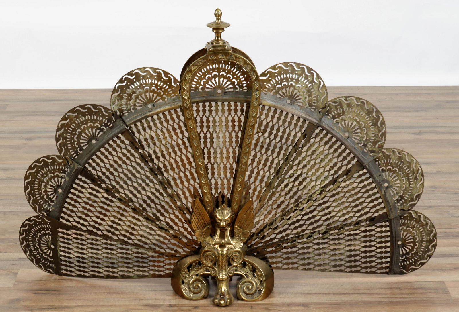 Victorian Brass Fan Firescreen, 19th C. (1 of 4)