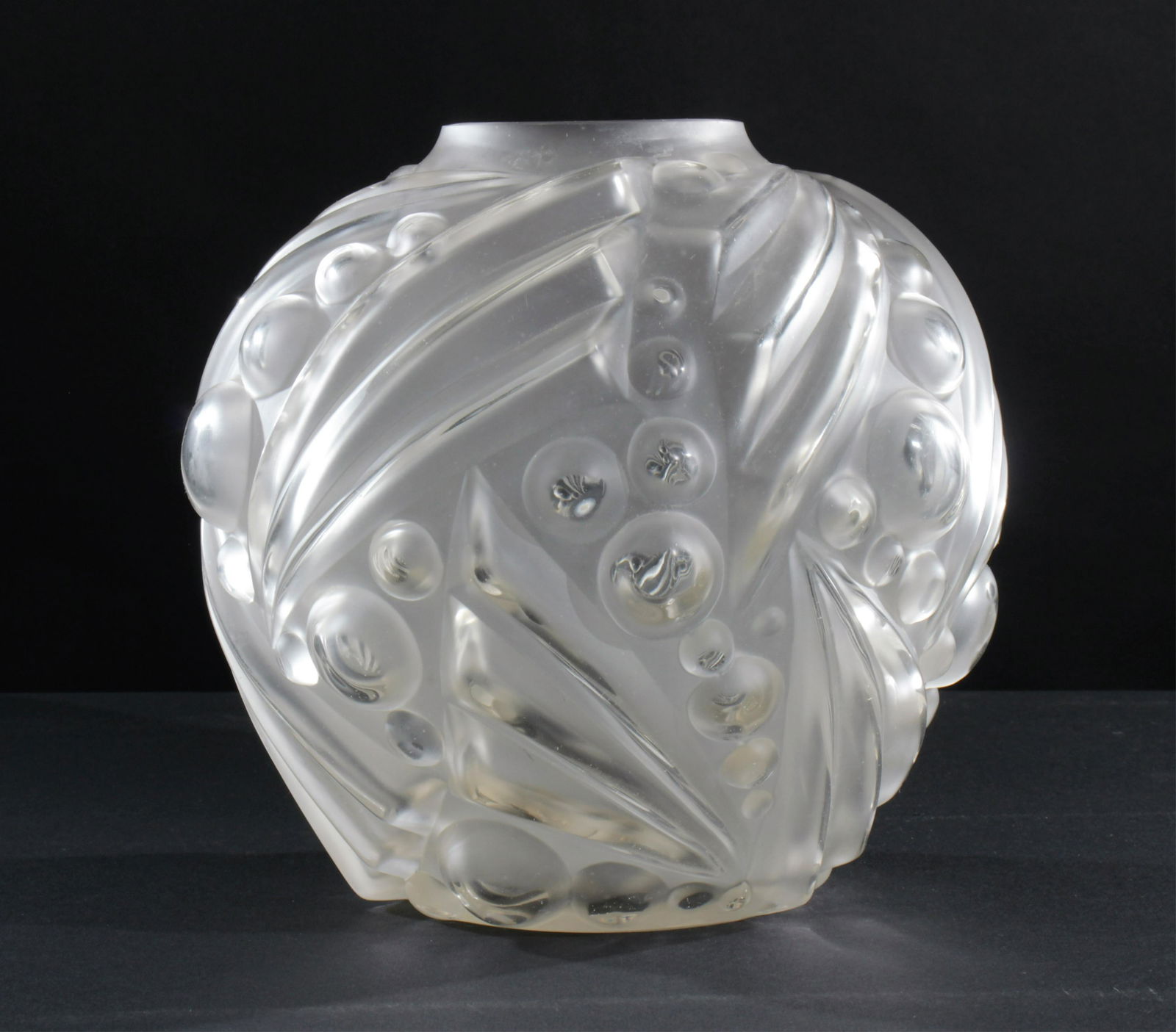 Edouard Cazaux - Perles Art Deco Vase, 1930: Edouard Cazaux Art Deco Glass Vase, circa 1930, "Perles", signed on bottom Gueron, Made in France/CazauxDimensions: 9" H Property from the Estate of John 'Parker' Prindle, Jr., Boston, MA.