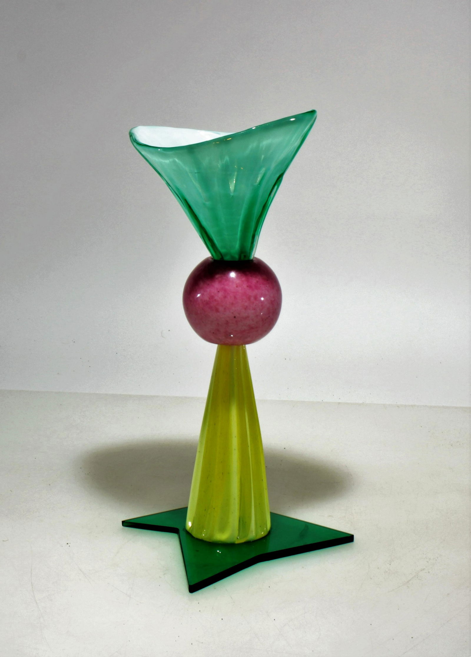 Attr. Peter Shire - Glass Coupe, 1990: Attributed Peter Shire Glass Coupe, circa 1990, unsignedDimensions: 11" H Property from the Estate of John 'Parker' Prindle, Jr., Boston, MA.