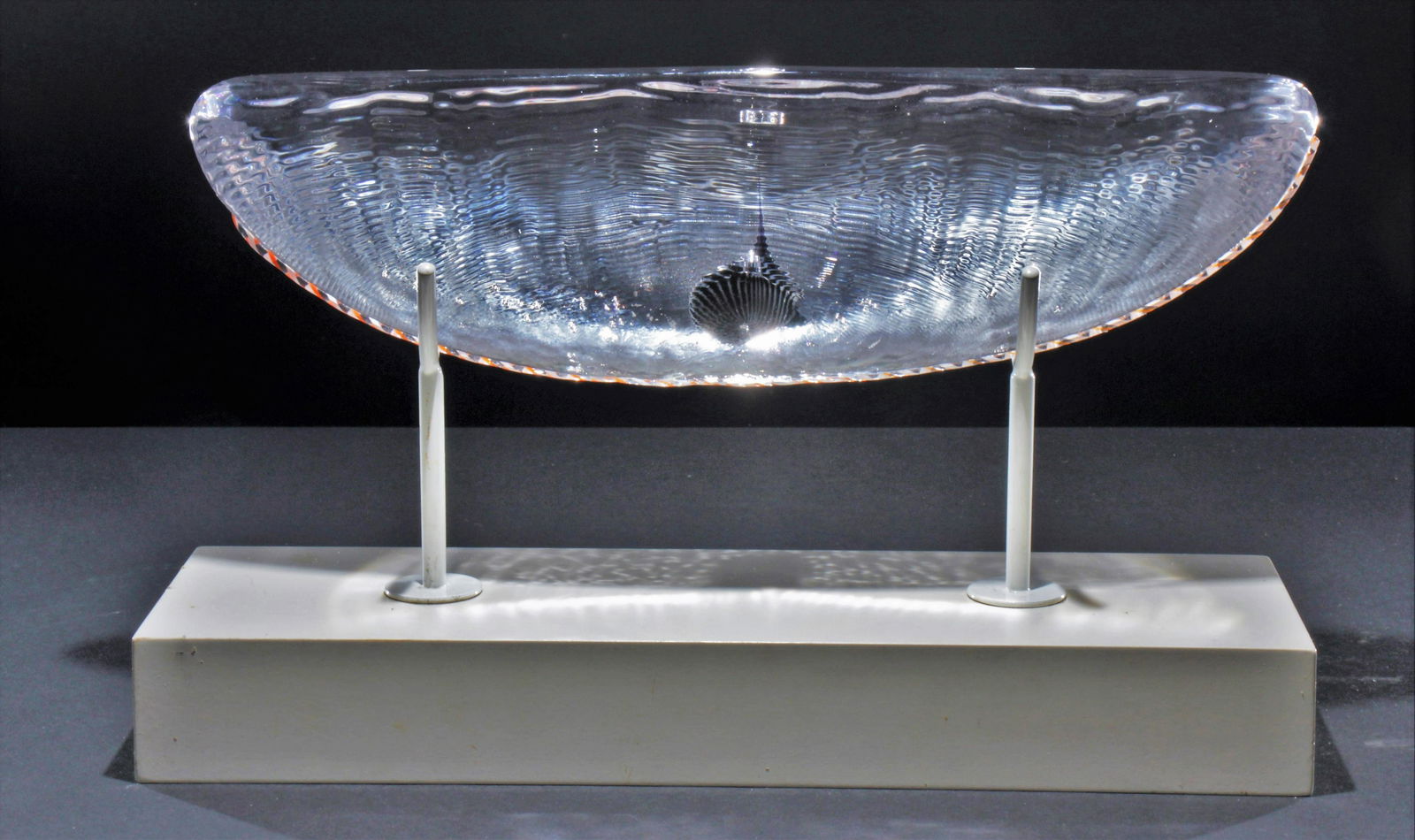 Bertil Vallien For Kosta Boda - Ship's Hull: Bertil Vallien (b. 1938) For Kosta Boda, glass ship's hull sculpture. Signed Kosta Boda 98551 Vallien. Dimensions: Glass 4.5" H x 15" L Property from the Estate of John 'Parker' Prindle, Jr., Boston,