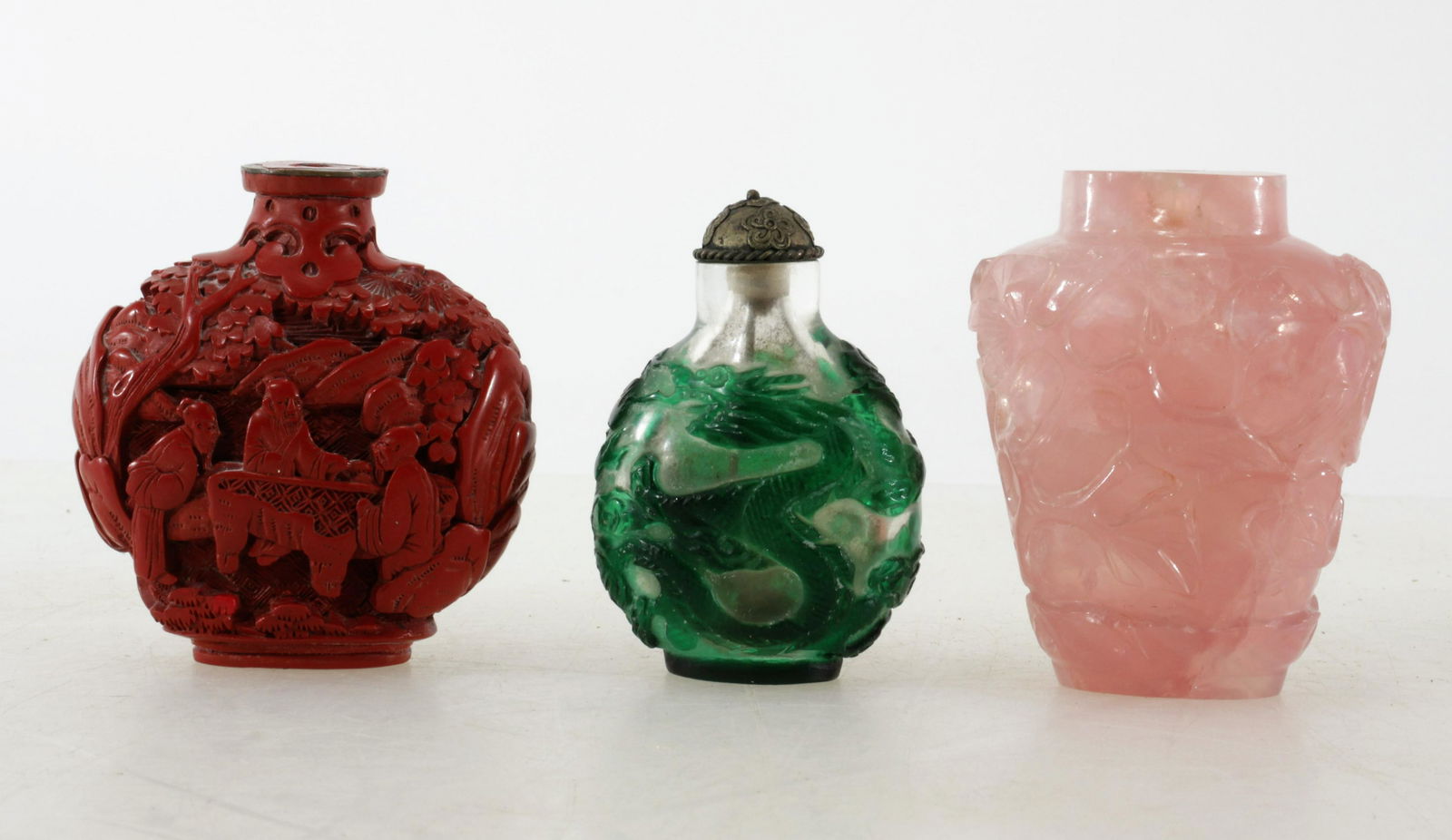 Group of 3 Carved Chinese Antique Snuff Bottles (1 of 6)