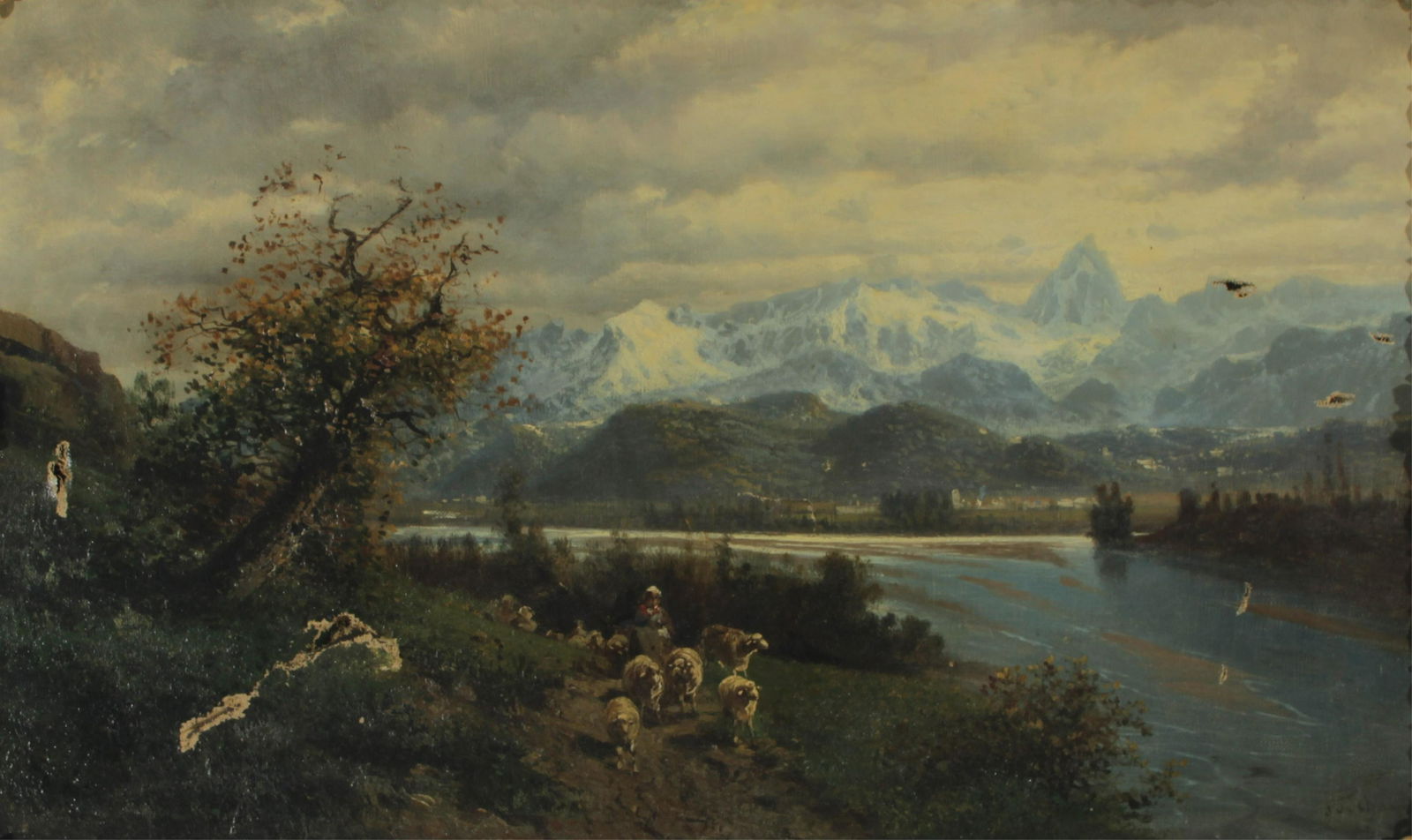 European School, 19th C, Landscape with Sheep, O/C (1 of 9)