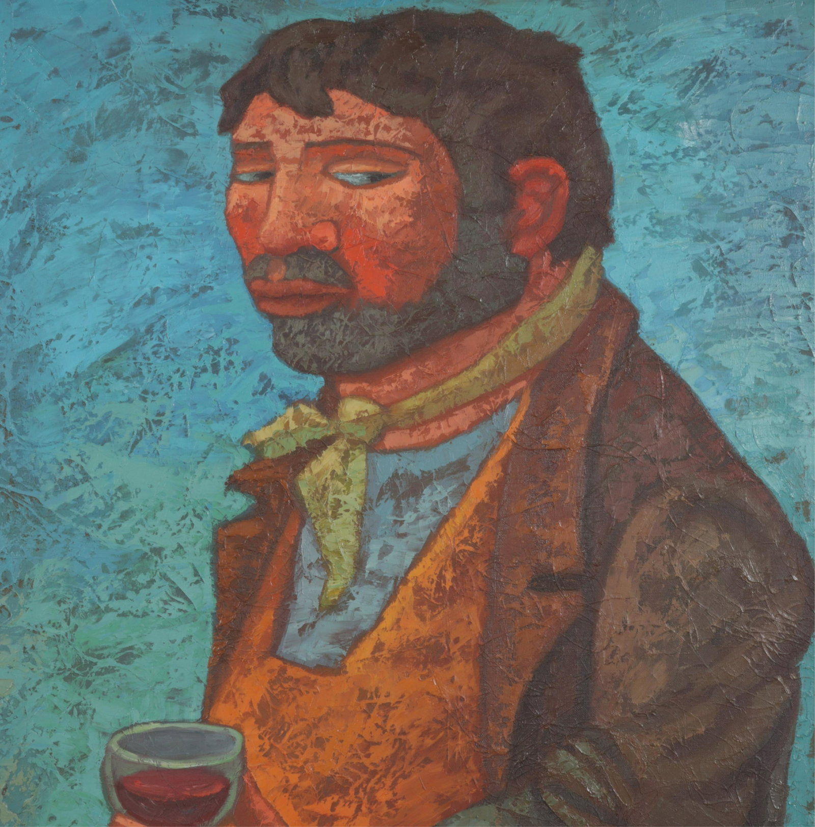 20th C. Man with Wine Glass, O/C, signed CAPPA: 20th C., Man with Wine Glass, O/C, signed CAPPA 24 x 20, framed 40 x 26