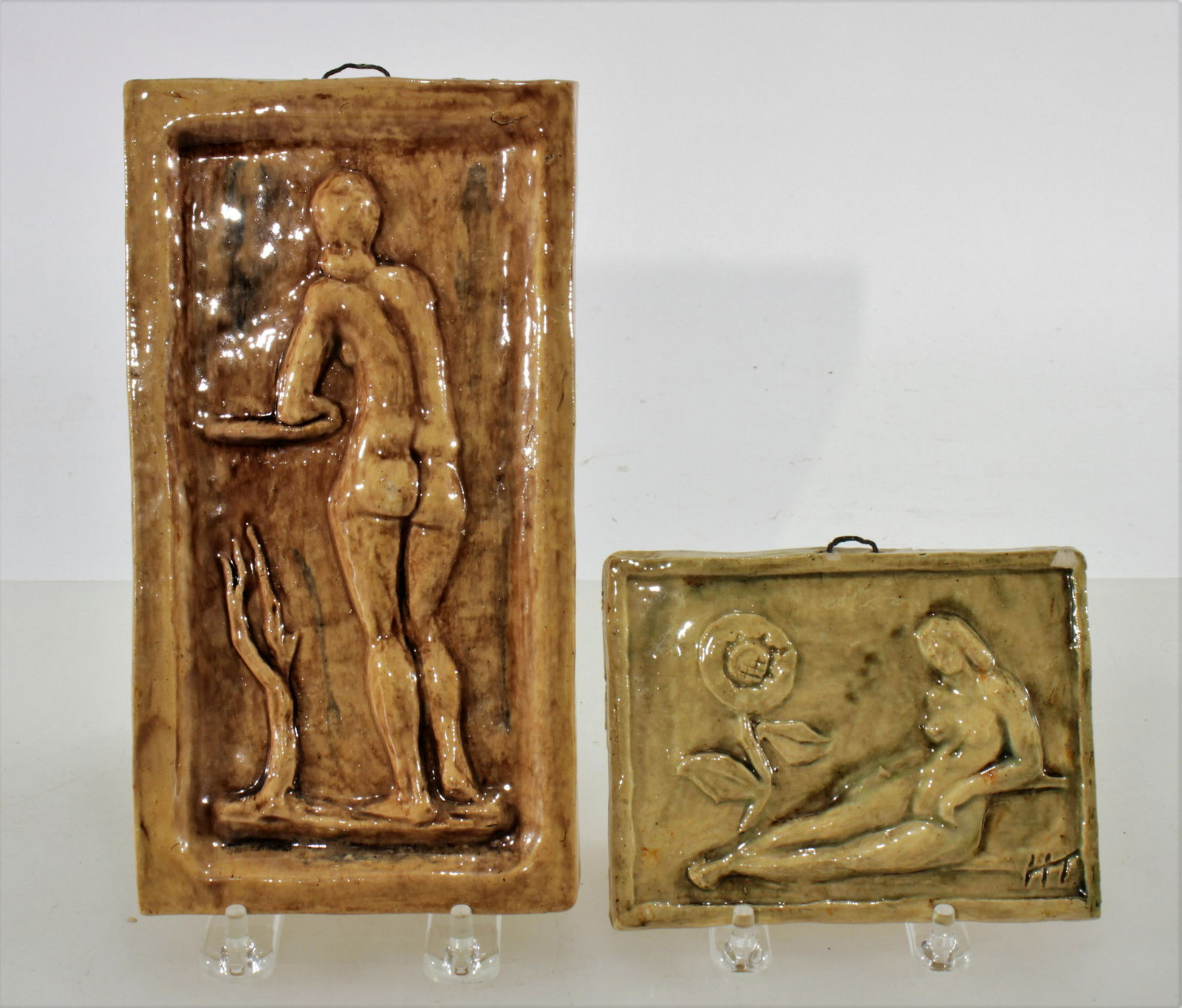 2 German Art Deco Ceramic Plaques (1 of 5)