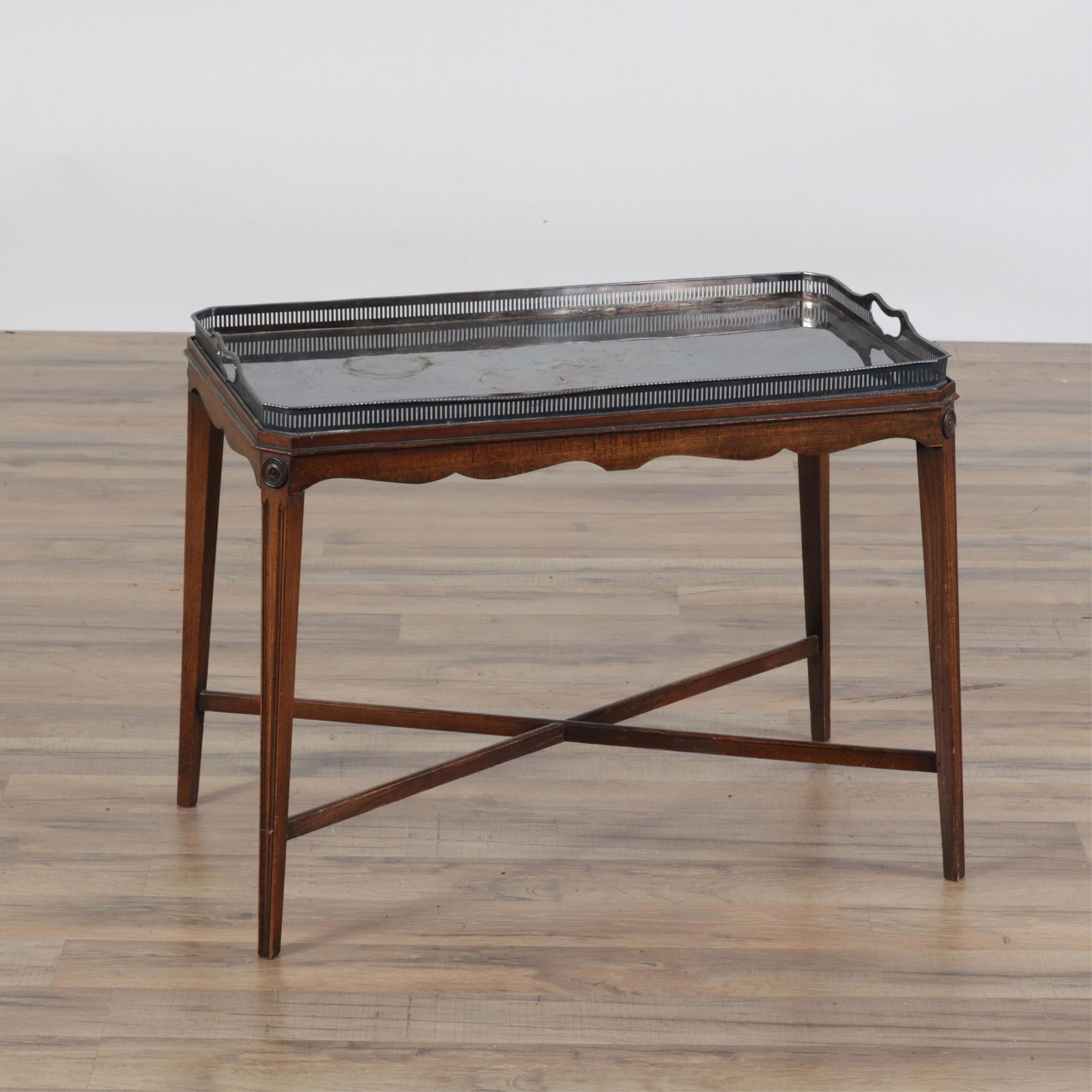 George III Style Silverplate Tray Table (1 of 4)