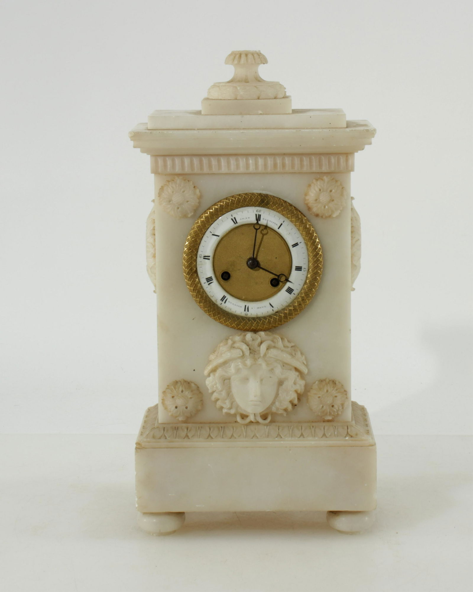 Empire Alabaster Clock, Metz, E. 19th C. (1 of 9)