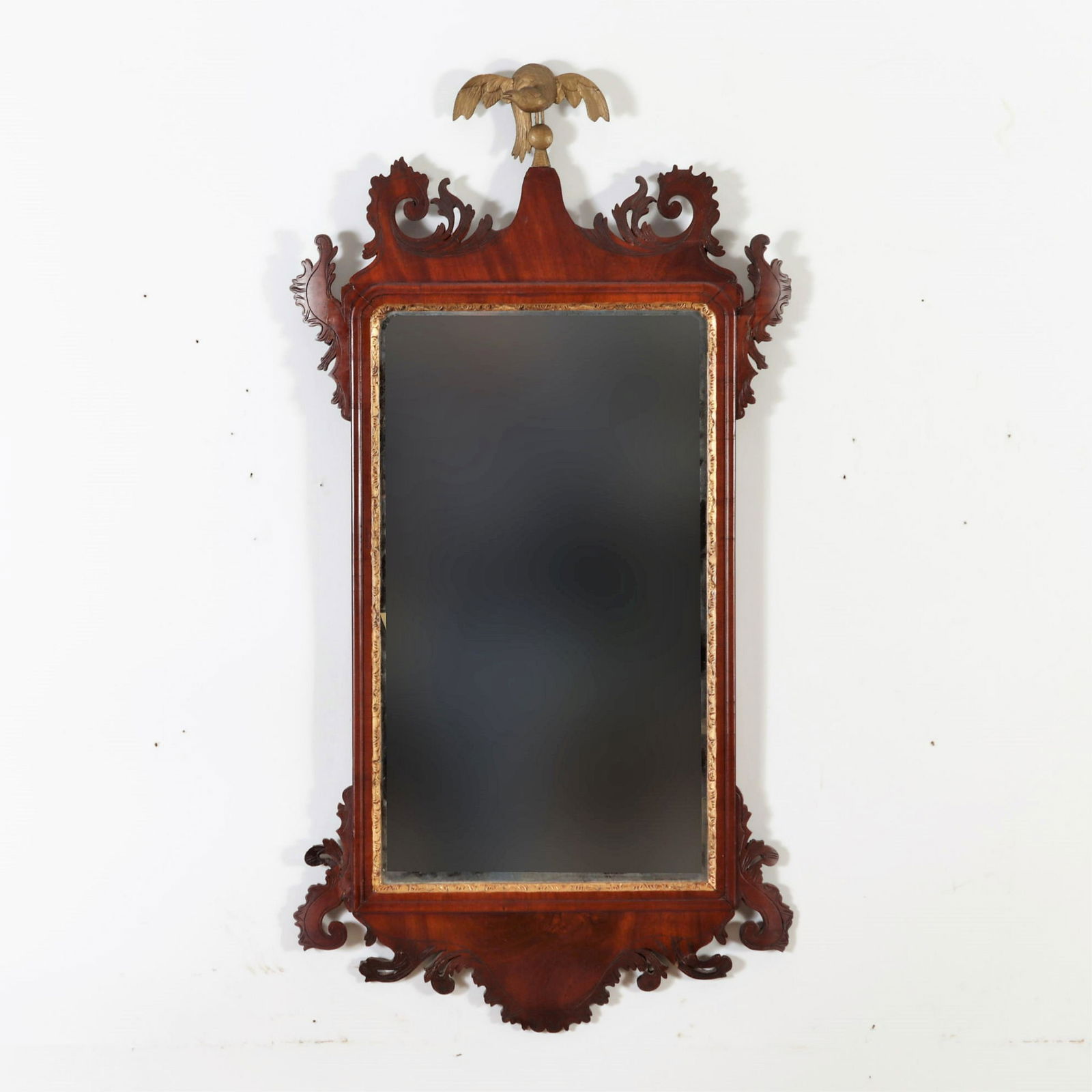 Chippendale Style Gilt Mahogany Scroll-Cut Mirror (1 of 4)
