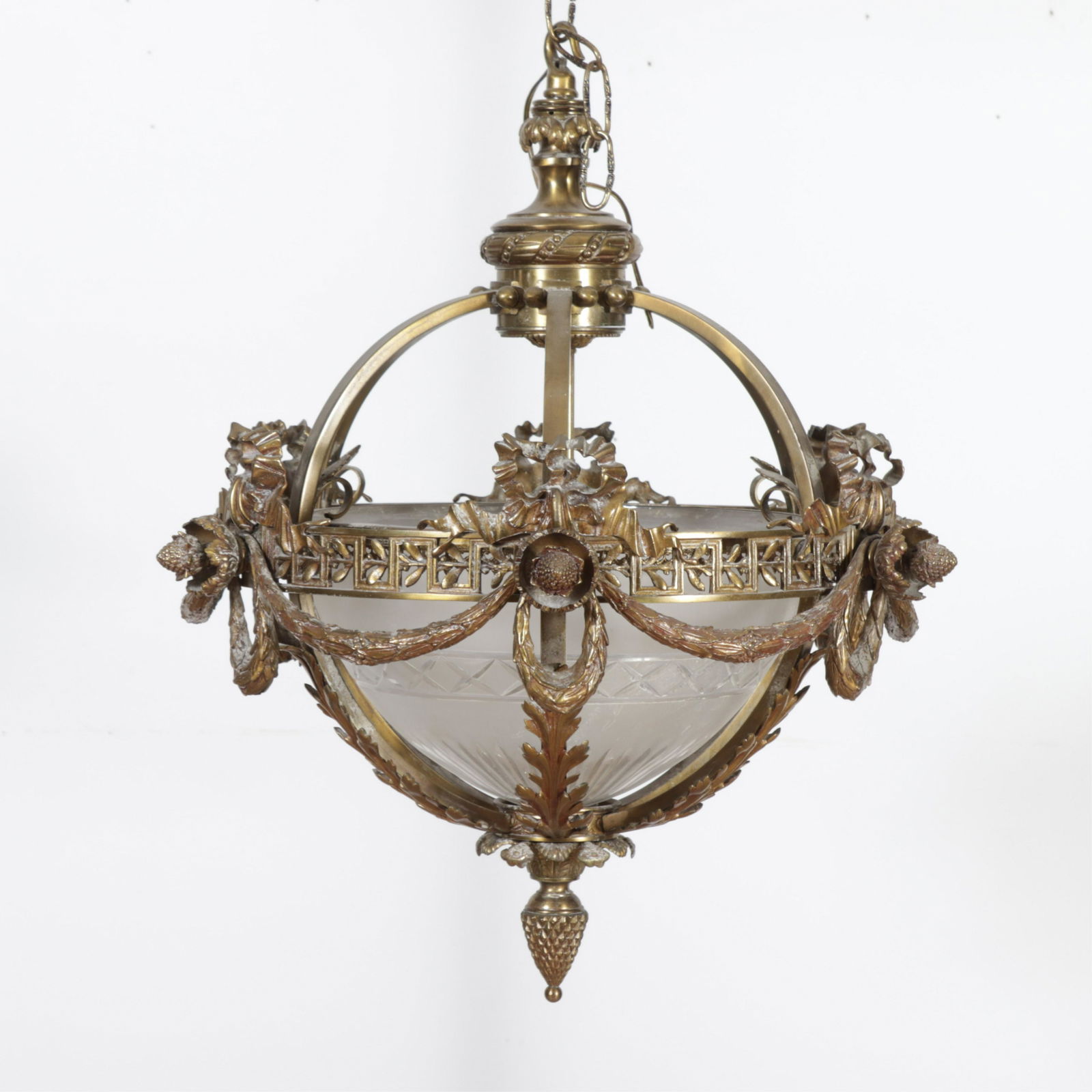 Classical Style Brass & Etched Glass Lantern (1 of 7)