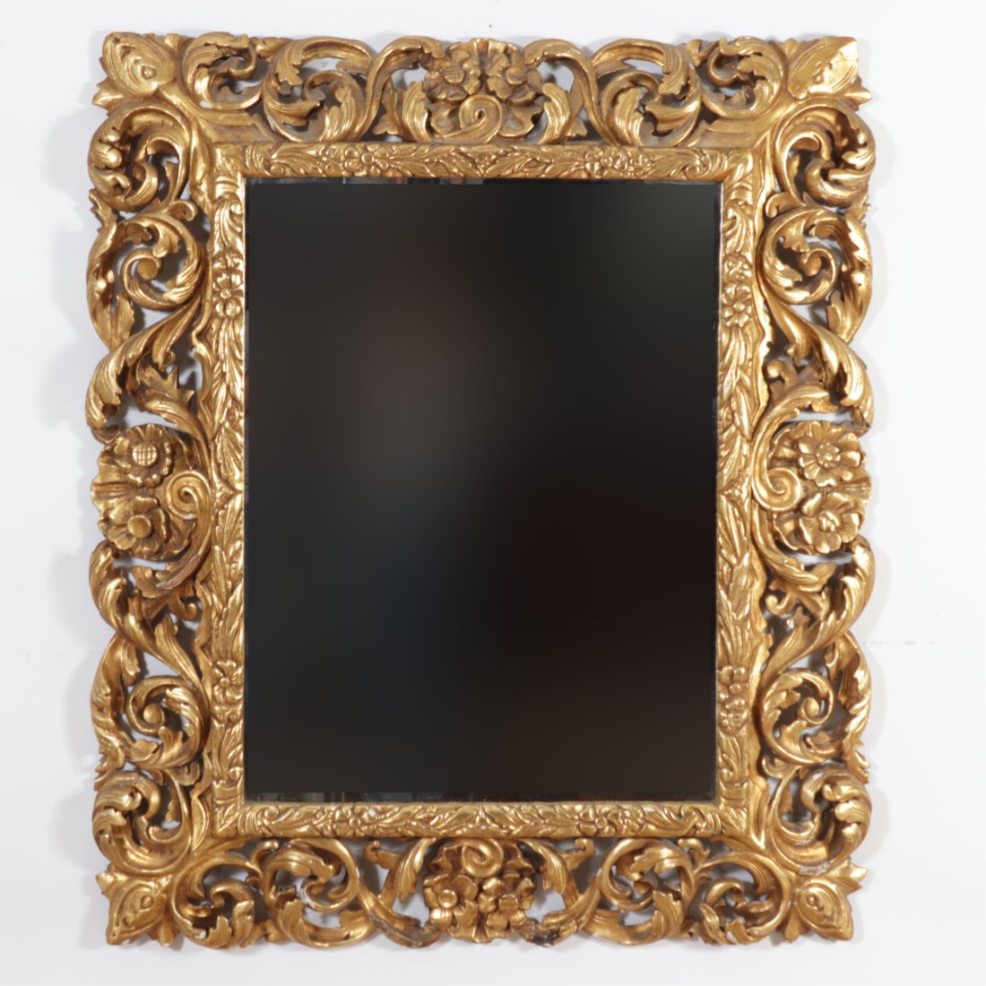 Rococo Style Giltwood Mirror: Rococo Style Giltwood Mirror 48.5" H x 40" W